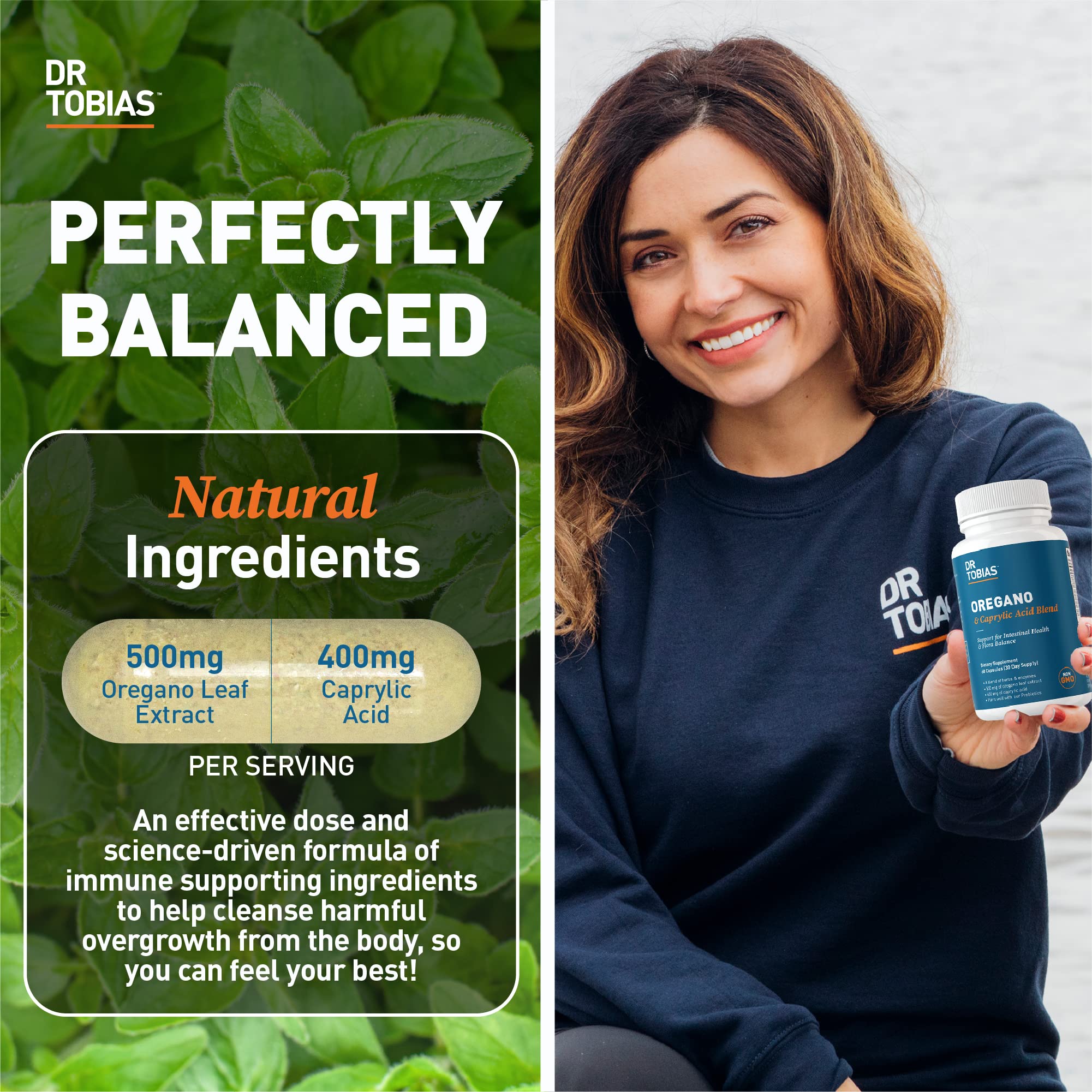 Dr. Tobias Lung Health and Oregano & Caprylic Acid Blend, Supports Lung Cleanse & Detox, Intestinal Health, Immune Support with Prebiotics & Herbs for Women & Men Dr. Tobias uk supplements