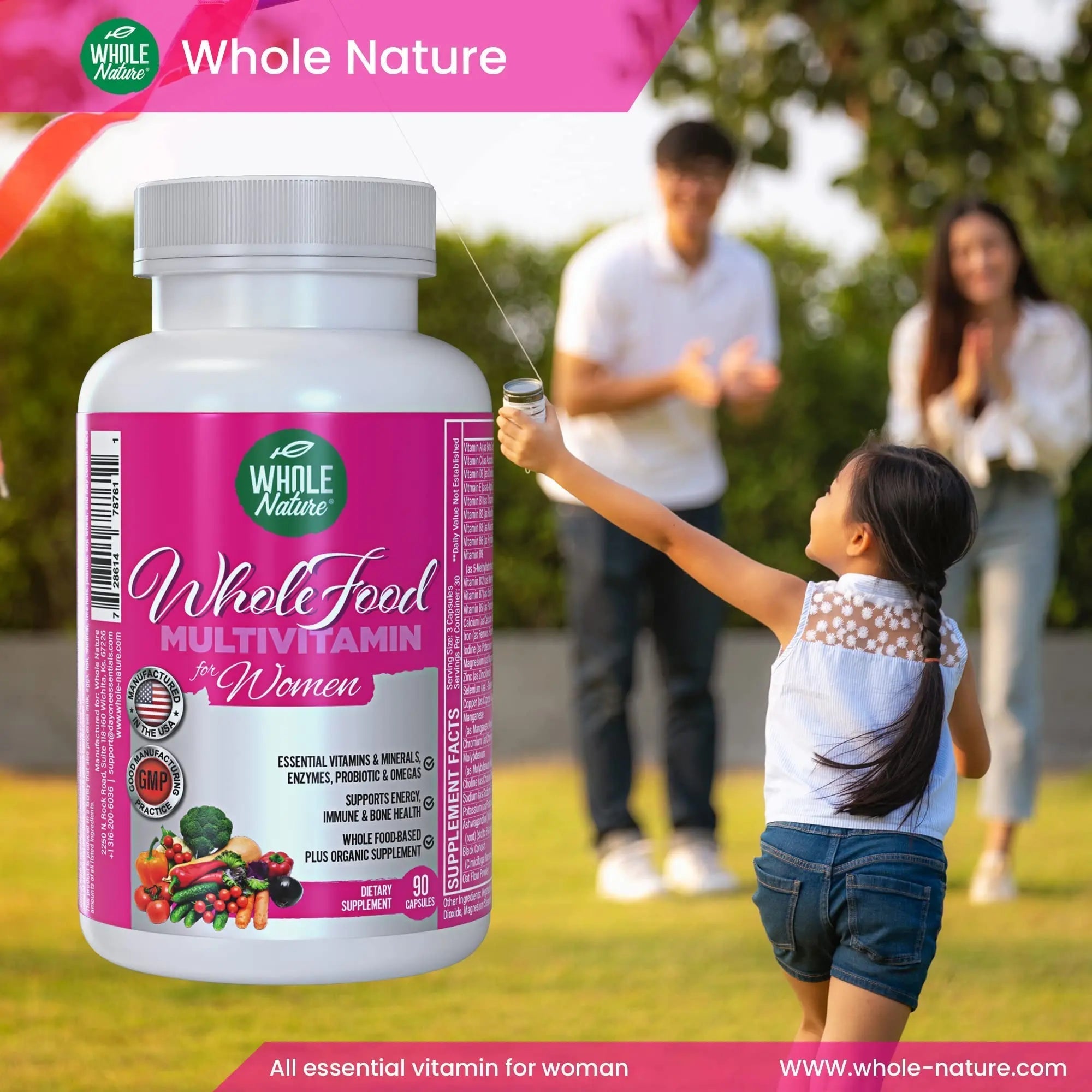Whole Nature Whole Food Multivitamin for Women Womens Multi Vitamin with Folate, B12 Methyl, Vitamins, Minerals, Probiotics and Omegas Whole Nature uk supplements