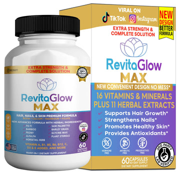GREENVIFY RevitaGlow Max Hair, Nails & Skin Premium Formula, 60 Capsules, 30-Day Supply, with Biotin, Vitamins A, B1, B5, B6, B12, C, D3, E (1) GREENVIFY uk supplements