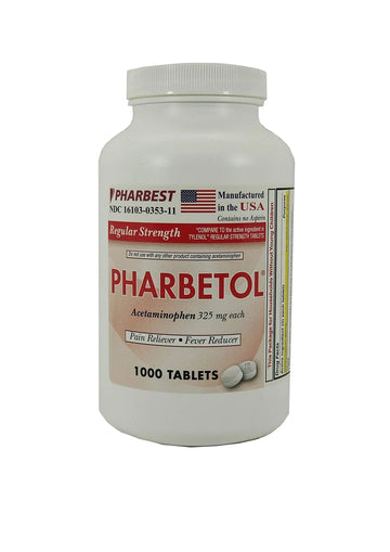 Pharbest Acetaminophen 325 mg 1000 Count Tablets Harbest uk supplements