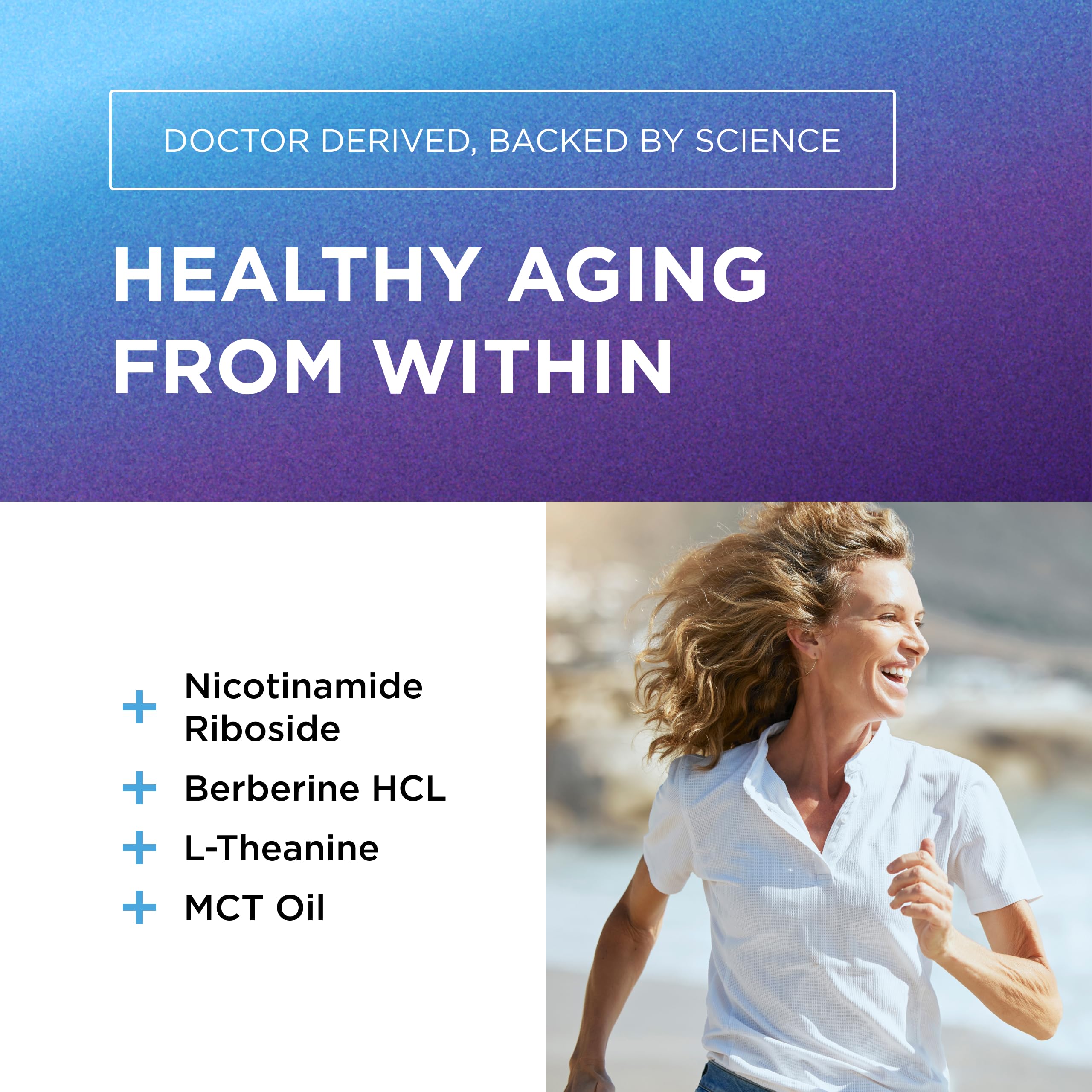 DR. EMIL NUTRITION NAD+ Boost - Nicotinamide Riboside Supplement for Longevity, Healthy Aging & Cellular Regeneration - NAD Supplement with with Berberine, L-Theanine & Niacin - 30-Day Supply DR. EMIL NUTRITION uk supplements