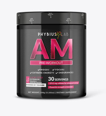 PHYBIUS Lab AM Pre-Workout (Sour Watermelon) Focus, Strength, Powder, 30 Servings PHYBIUS Lab uk supplements