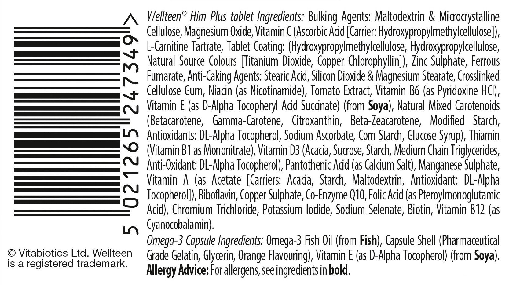 Vitabiotics Wellteen Him Plus Tablets/Capsules, 56 Count (Pack of 1) Wellteen uk supplements