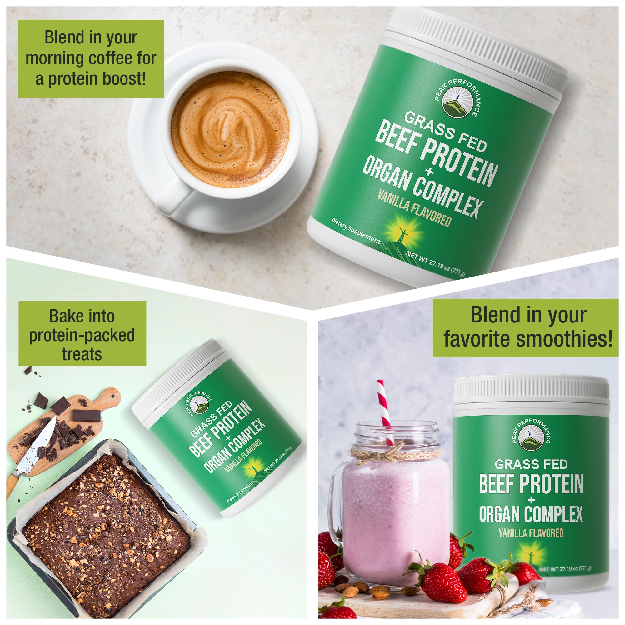 Grass Fed Beef Protein Powder + Organ Complex. Lactose Free Great Tasting Beef Protein Isolate. Animal Based Non Dairy No Whey Paleo Carnivore Supplement for Muscle Building. Vanilla Flavor Peak Performance uk supplements
