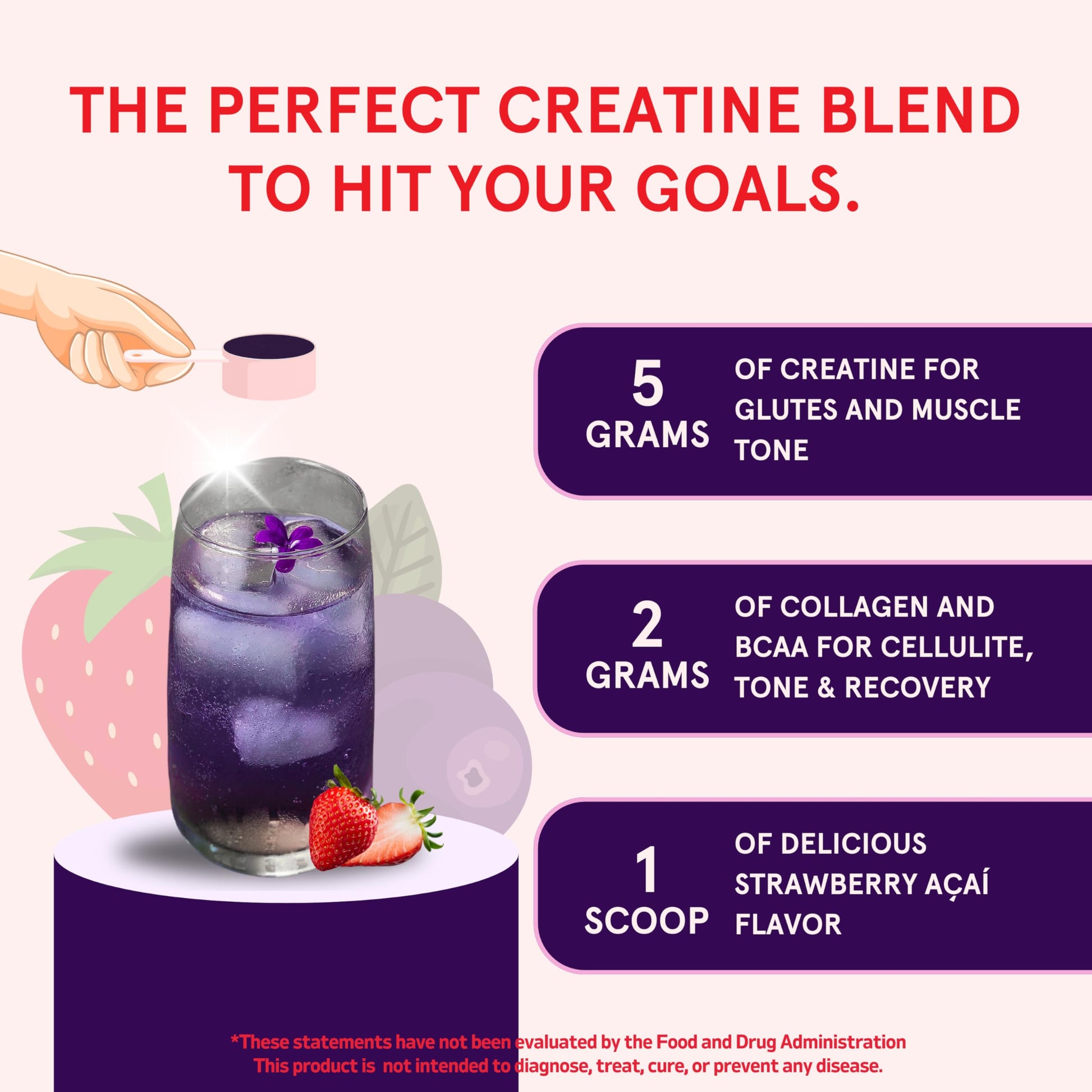Peach Perfect Creatine Blend for Women – Micronized Creatine Monohydrate with BCAA & Collagen for Glute Strength Support – Strawberry Acai – 30 Servings Peach Perfect uk supplements