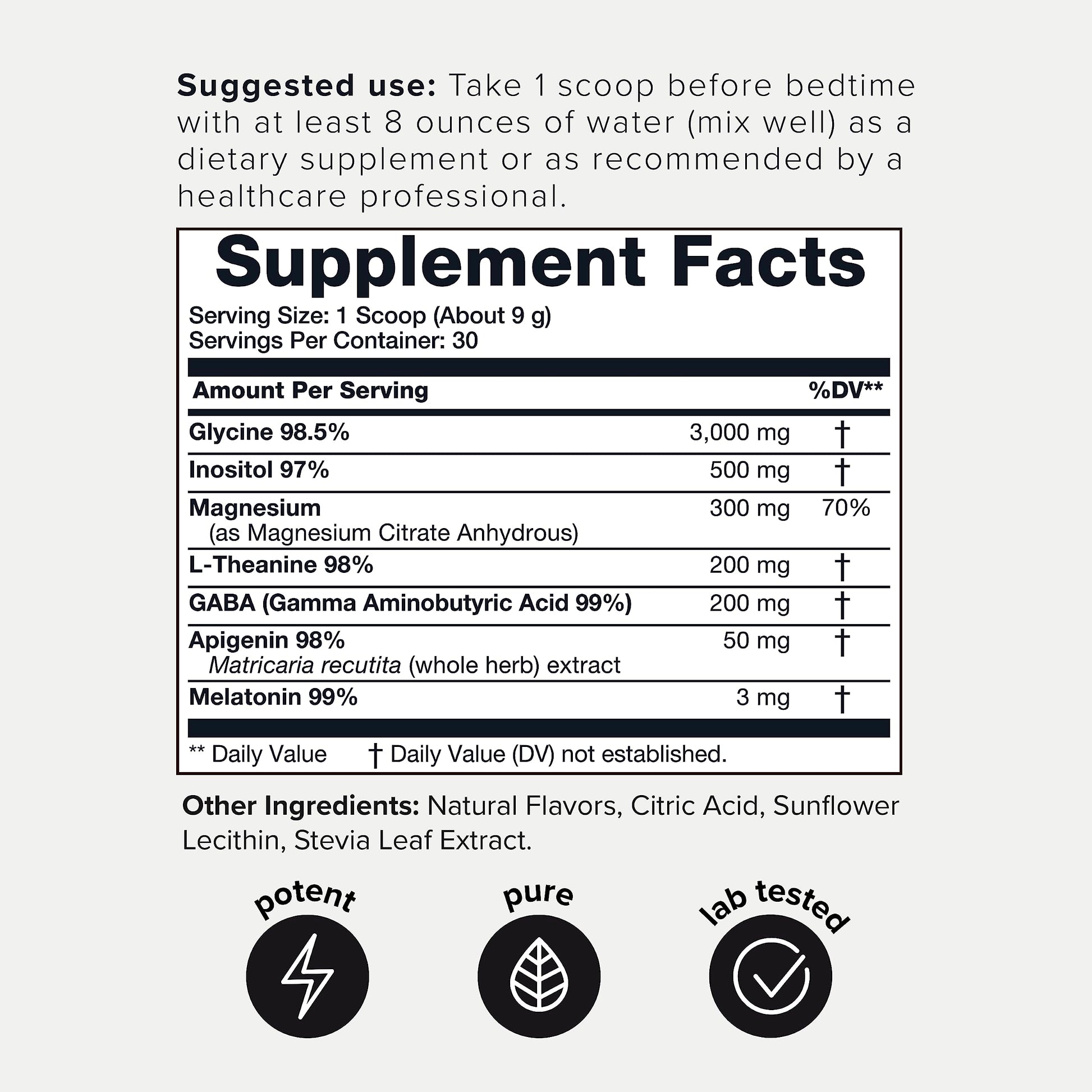 4,500mg Apigenin & Glycine Sleep Huberman Stack with 98% Apigenin, 98.5% Glycine Toniiq uk supplements