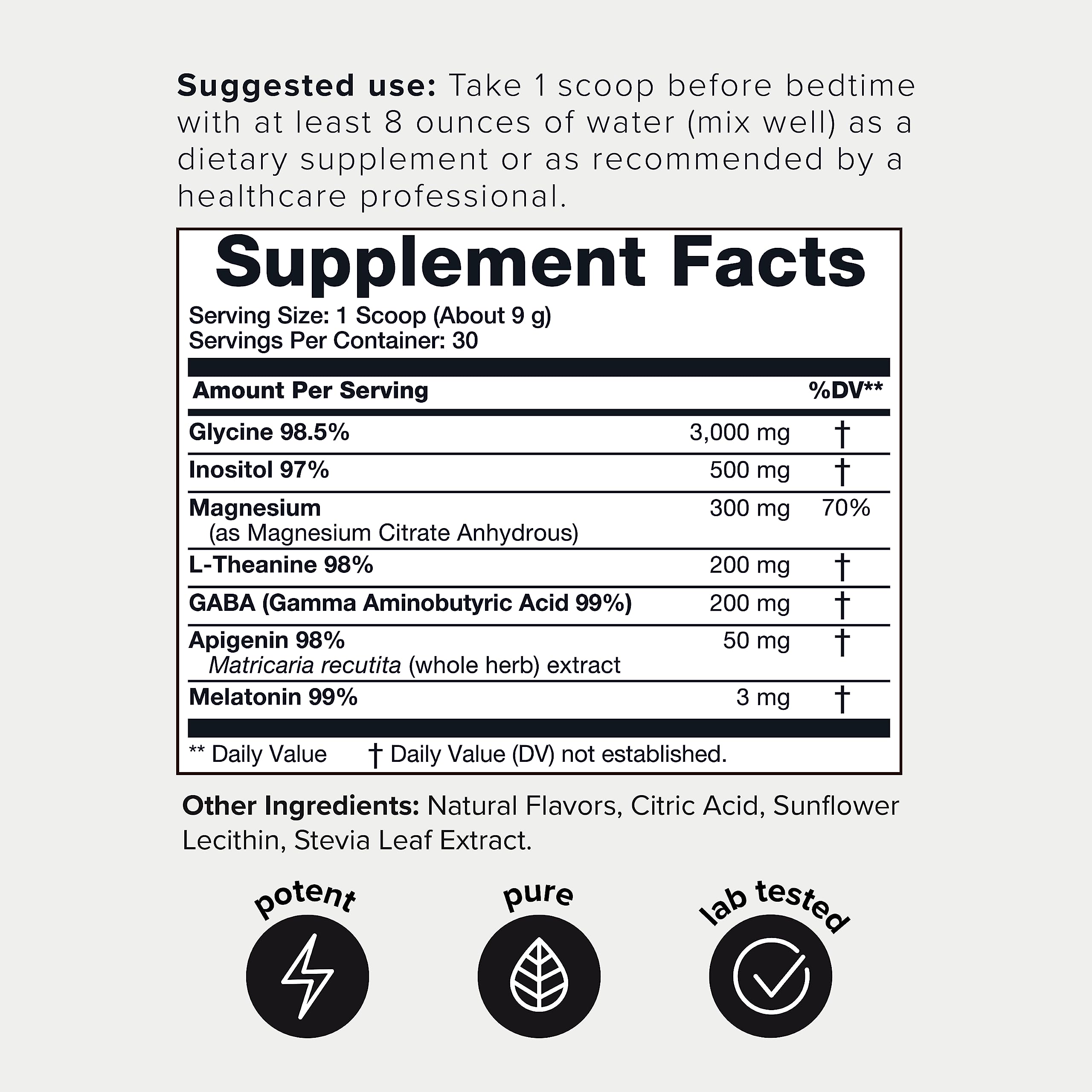 4,500mg Apigenin & Glycine Sleep Huberman Stack with 98% Apigenin, 98.5% Glycine Toniiq uk supplements