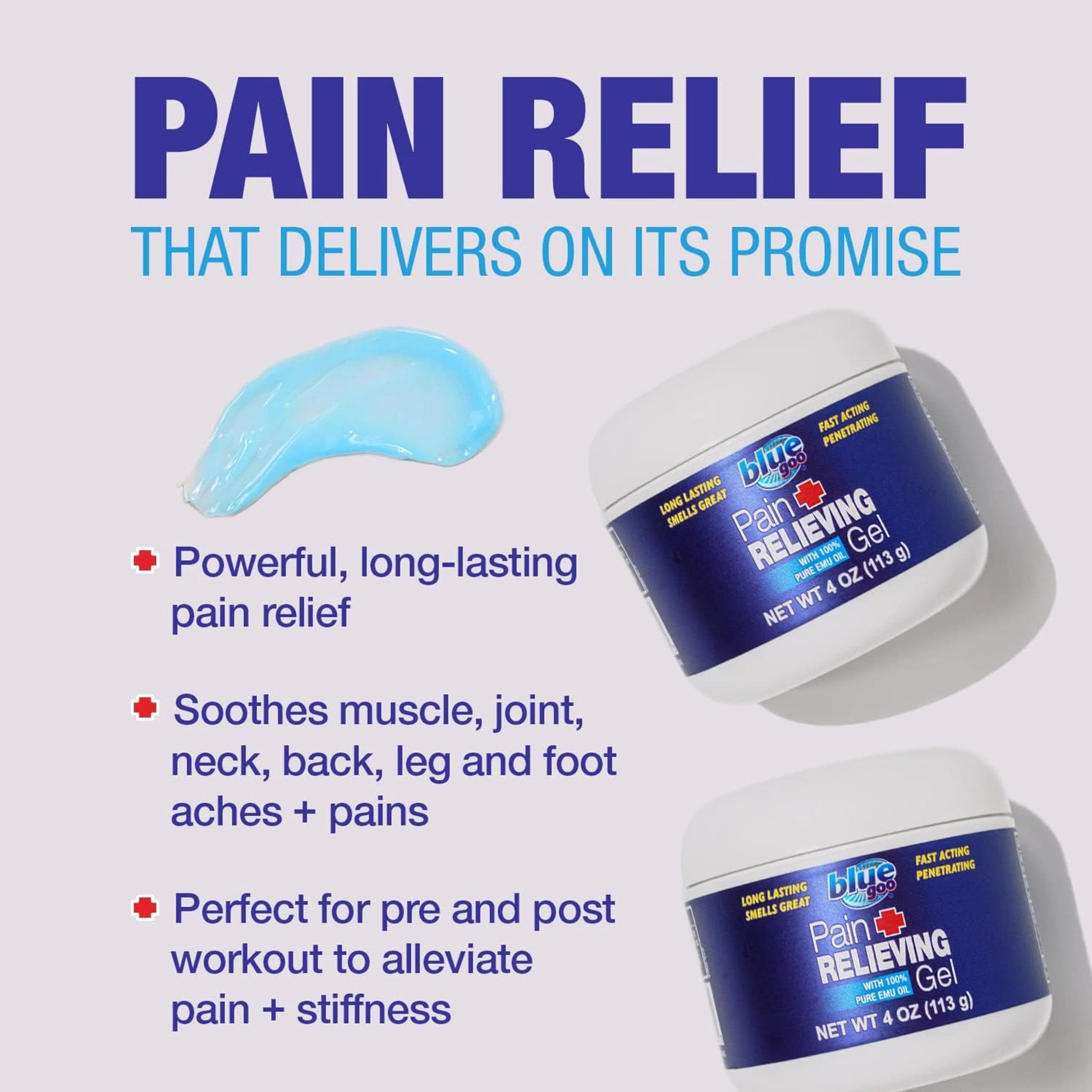 Blue Goo Pain Relieving Gel – Relief for Back, Neck, Muscle and Joint Pain, Fast-Acting Cooling and Soothing Relief with 100% Pure Emu Oil, 4 oz (1 Pack) Blue Goo uk supplements