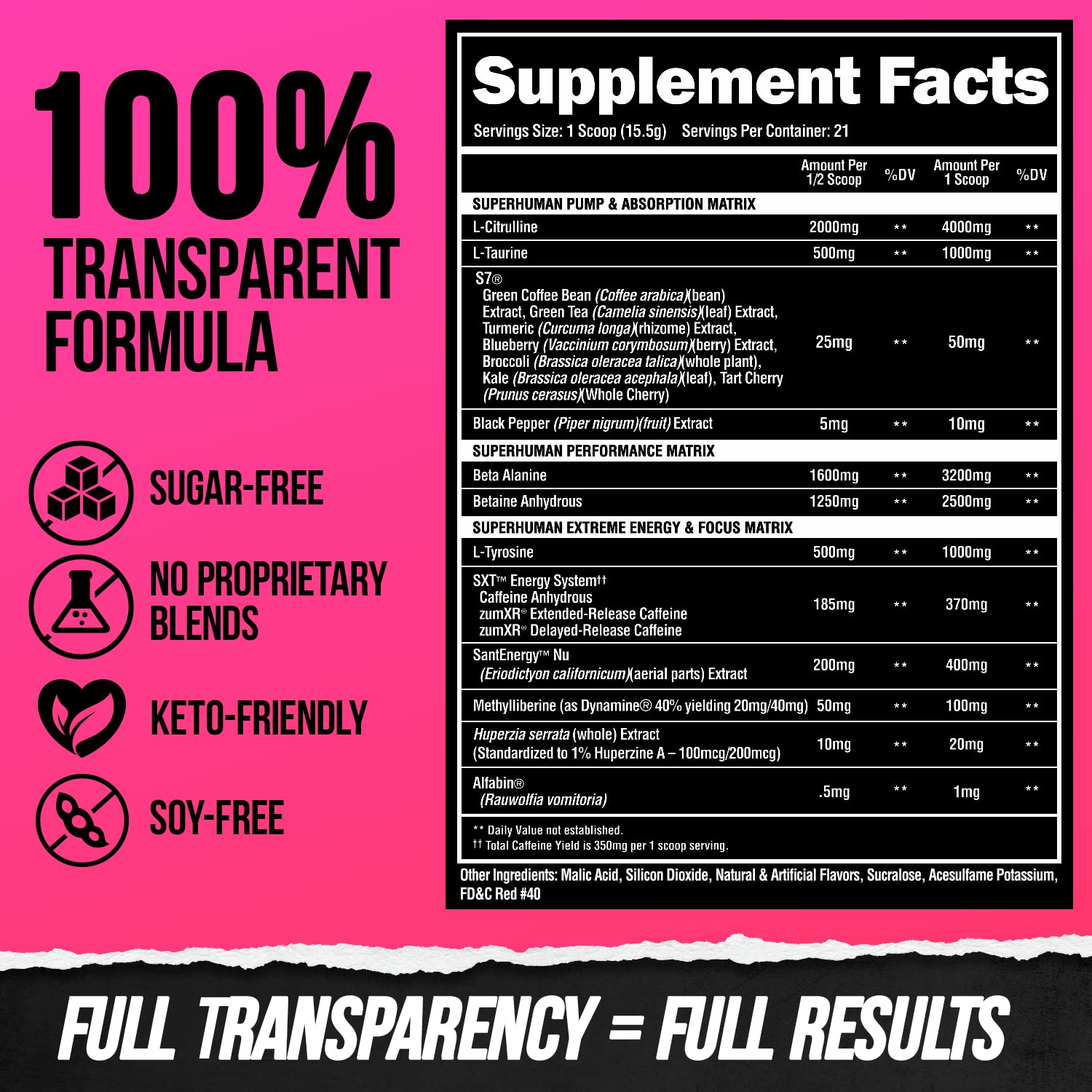 ALPHA LION Superhuman Extreme High Stim Pre Workout Powder, Beta Alanine, L-Taurine & 356mg Tri-Source Caffeine for Sustained Energy, Nitric Oxide & Citrulline for Pump (21 Servings, Slaughtermelon) ALPHA LION uk supplements