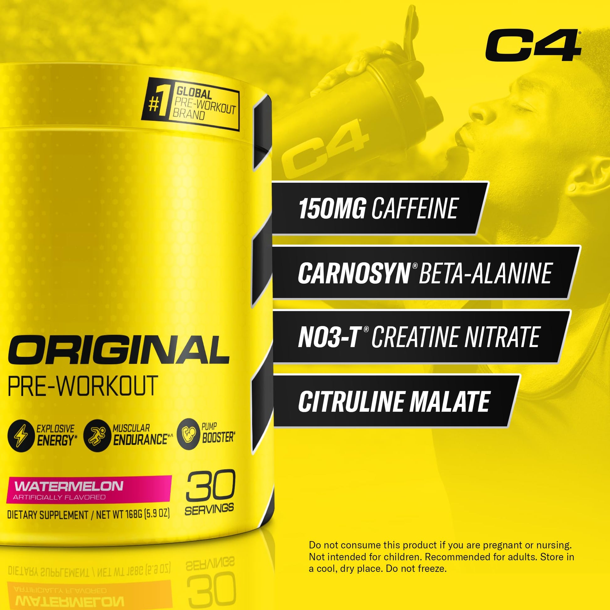 Cellucor C4 Original Pre Workout Powder Watermelon Sugar Free Preworkout Energy Cellucor uk supplements