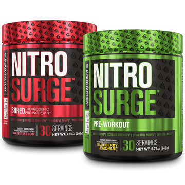 Jacked Factory Nitrosurge Pre-Workout in Blueberry Lemonade & Watermelon Nitrosurge Jacked Factory uk supplements