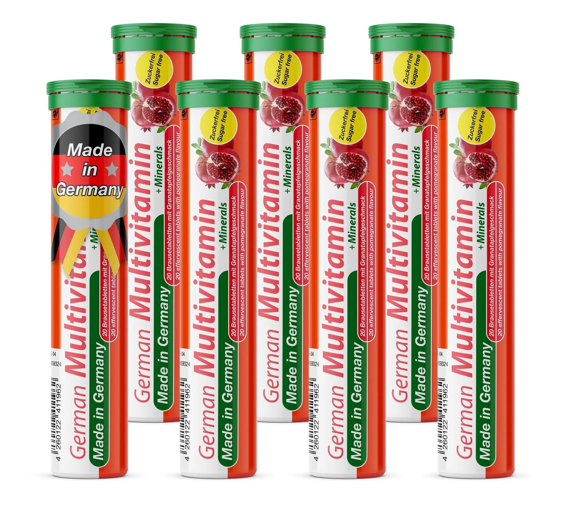 T&D German Multivitamin + Mineralien Drink Effervescent Tablets 140 Servings Pomegranate Flavour – 10 Vitamins + 2 Minerals T&D uk supplements