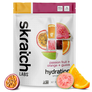 Skratch Labs Hydration Sports Drink Mix – Real‑Fruit Electrolyte Powder for Fast Hydration & Endurance | Passion Fruit Orange Guava | 20 Servings | Vegan, Skratch Labs uk supplements