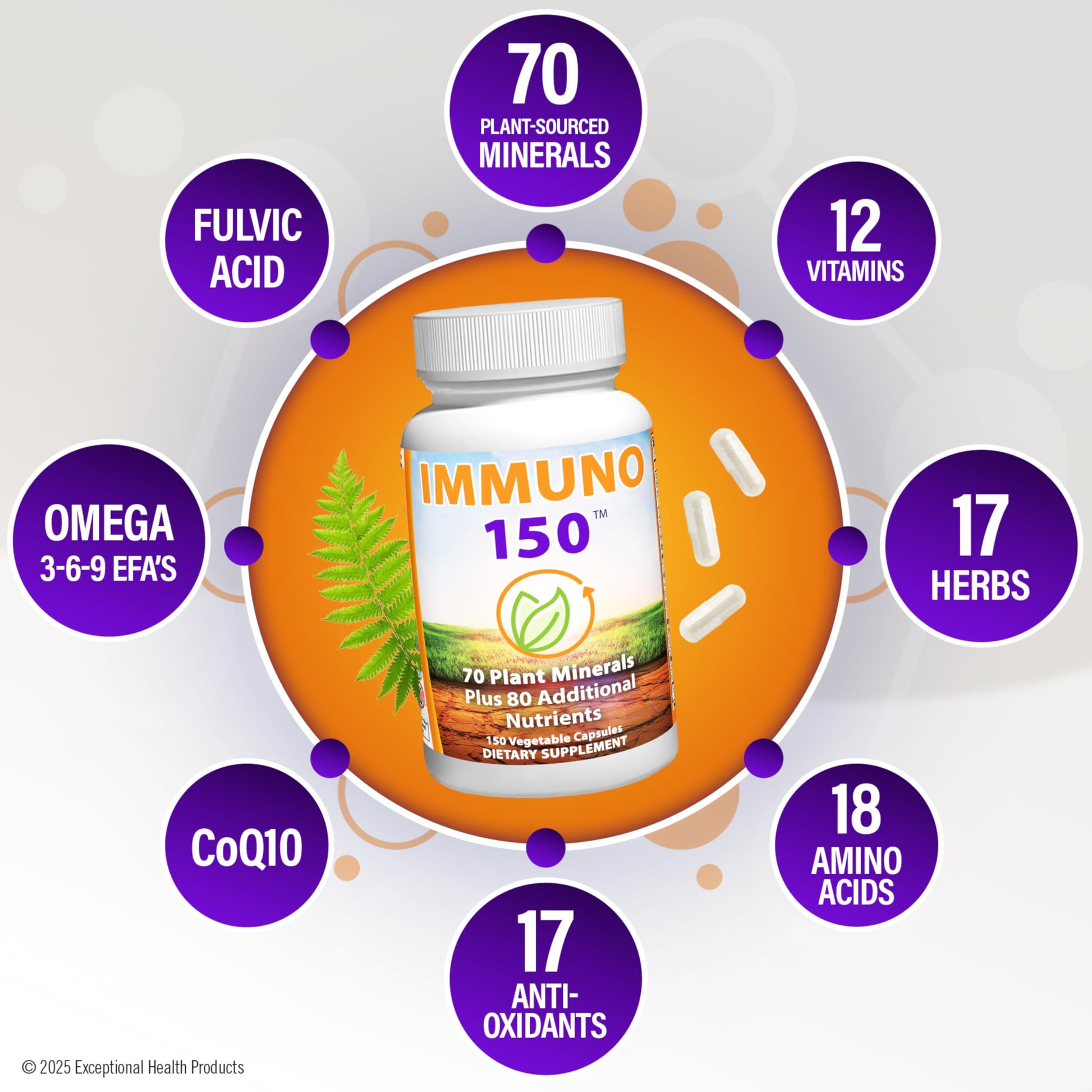 Immuno 150, Immune Support Supplement, Packed with 70 Plant Minerals, 13 Essential Vitamins and 68 Additional Nutrients-150 Vegetable Capsules- Immune Boost for All Age Groups Immuno 150 uk supplements