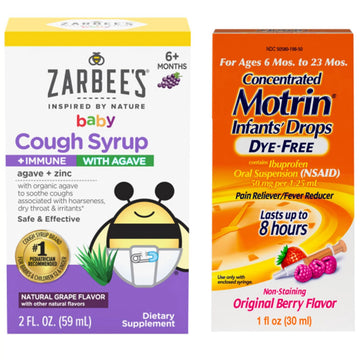 Motrin and Zarbee’s Essentials for Infants Infants' Concentrated Liquid Medicine Drops with Ibuprofen and Zarbee's Baby Coughⱡ Syrup + Immune with Organic Agave + Zinc Motrin uk supplements