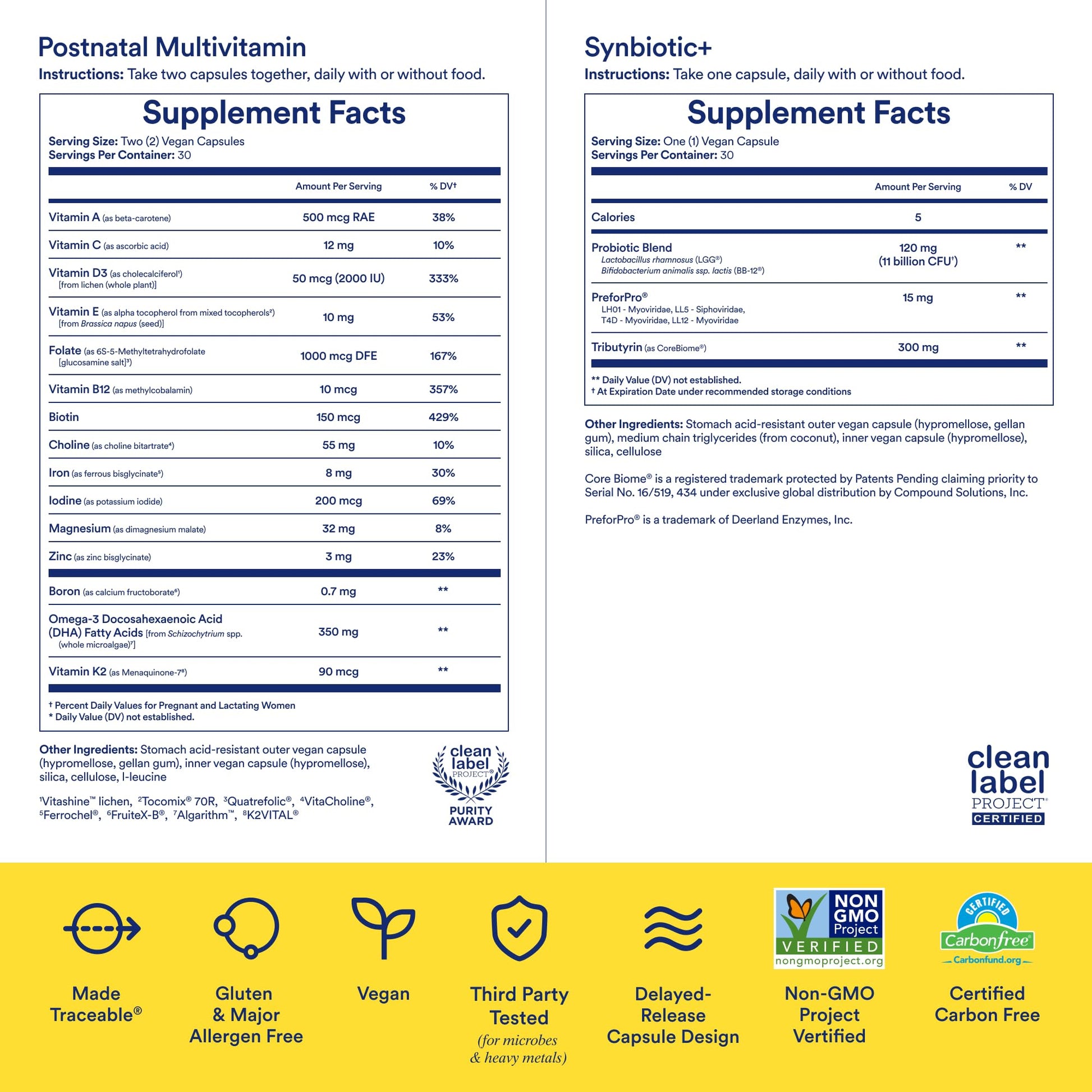 Ritual Postnatal Multivitamin and Gut Duo Supplements with Postnatal Vitamins and Synbiotic+: 3-in-1 Probiotic, Prebiotic, Postbiotic, Supports Lactation, and Gut Health, 30 Day Supply Ritual uk supplements