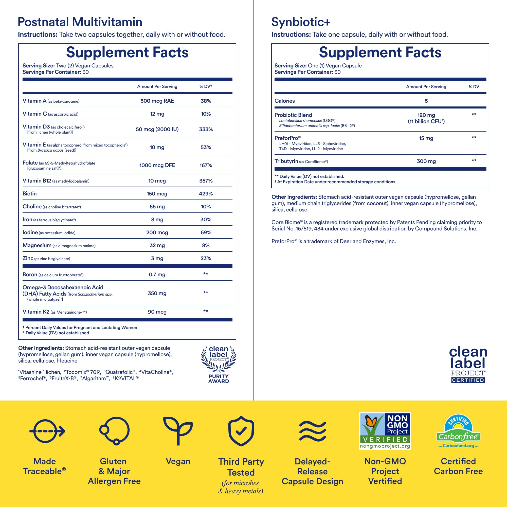 Ritual Postnatal Multivitamin and Gut Duo Supplements with Postnatal Vitamins and Synbiotic+: 3-in-1 Probiotic, Prebiotic, Postbiotic, Supports Lactation, and Gut Health, 30 Day Supply Ritual uk supplements