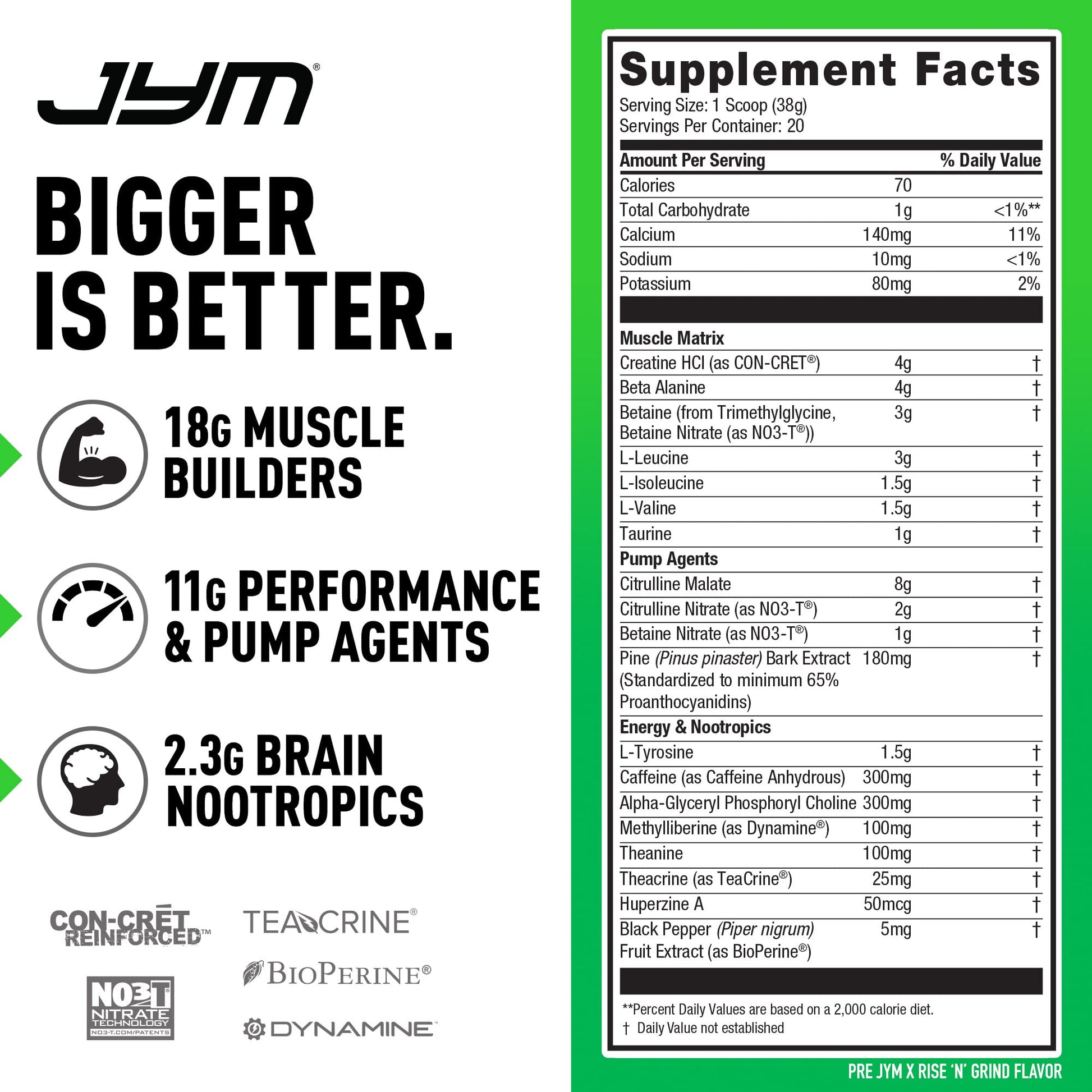 PRE JYM X - Rise N' Grind JYM Supplement Science uk supplements