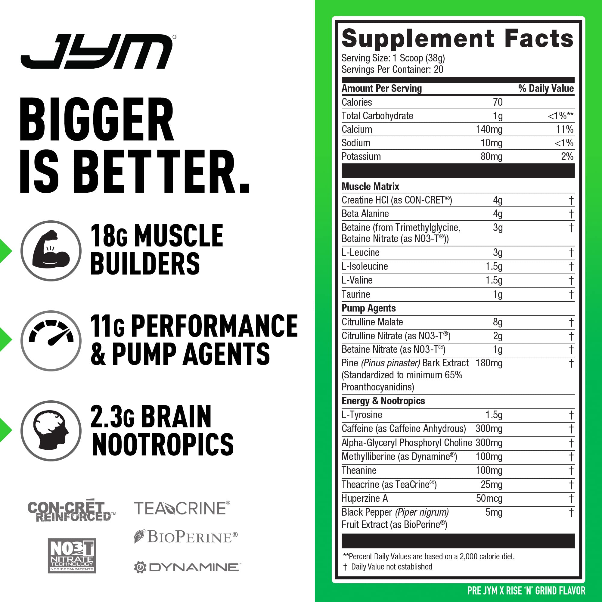 PRE JYM X - Rise N' Grind JYM Supplement Science uk supplements