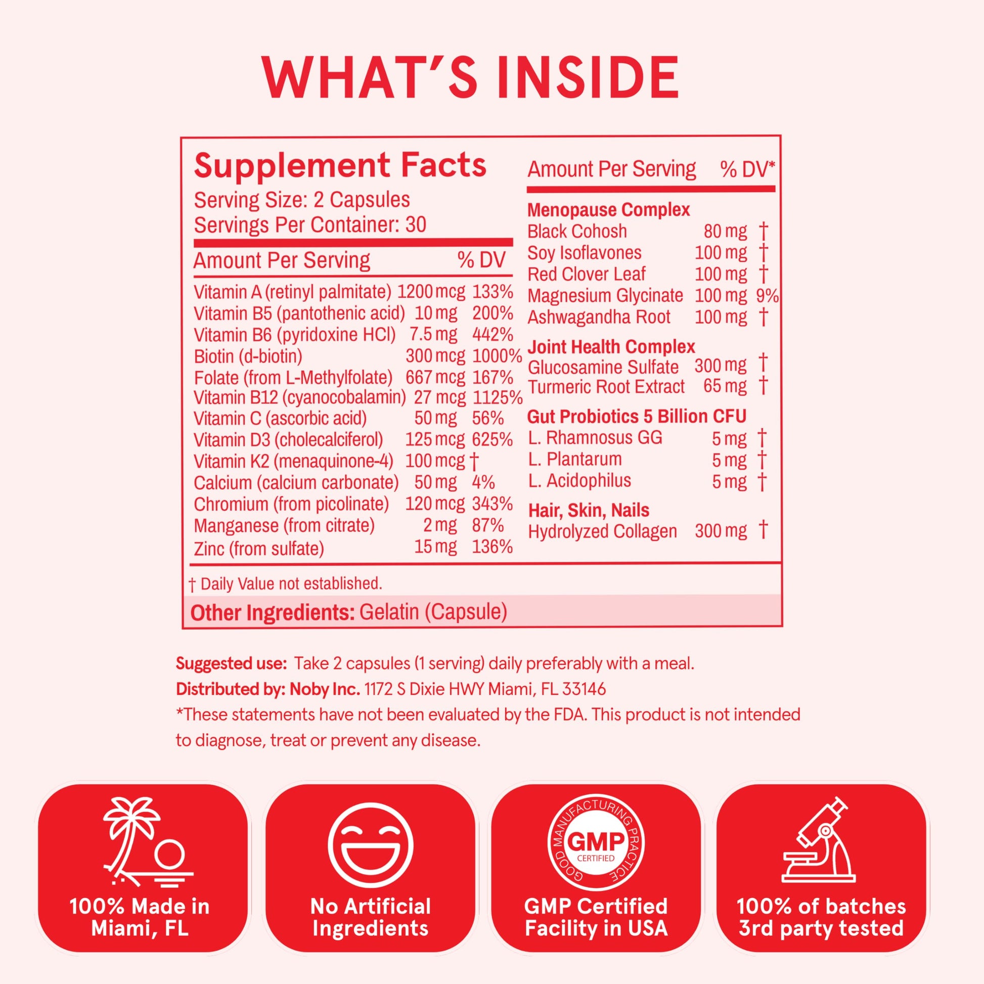 Peach Perfect Menopause Multivitamin | 21 Vitamins for Women 45+ | Black Cohosh, Ashwagandha, Vitamin D3+K2, Probiotics & Collagen | Support for Hot Flashes, Mood Swings, Joint & Skin Health | 30 SVG Peach Perfect uk supplements