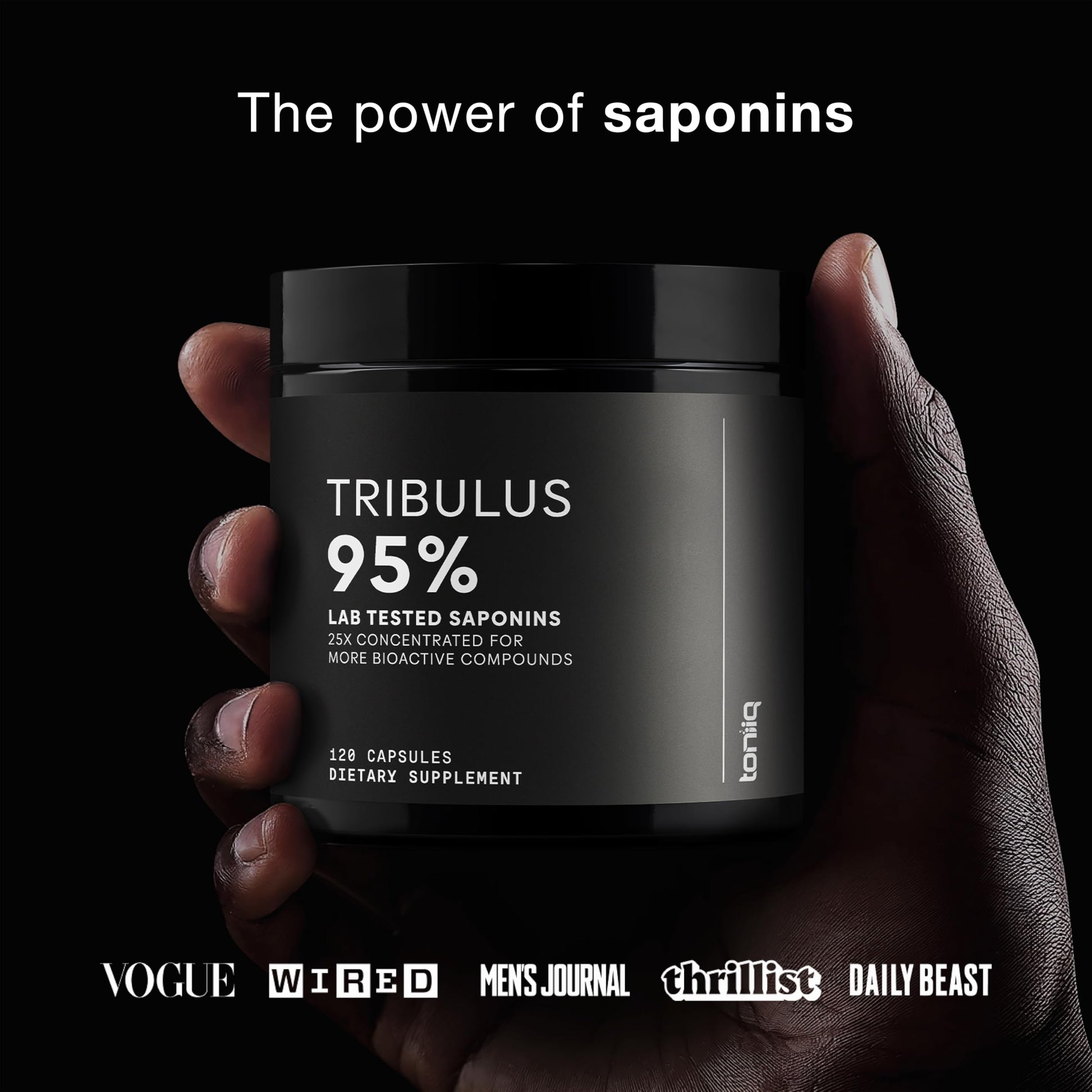 Toniiq Tribulus Terrestris for Men - Ultra High Potency 25:1 Extract with 95% Saponins - 1300mg Pure & Concentrated Formula - Third-Party Lab Tested for Purity & Quality - 120 Capsules Toniiq uk supplements