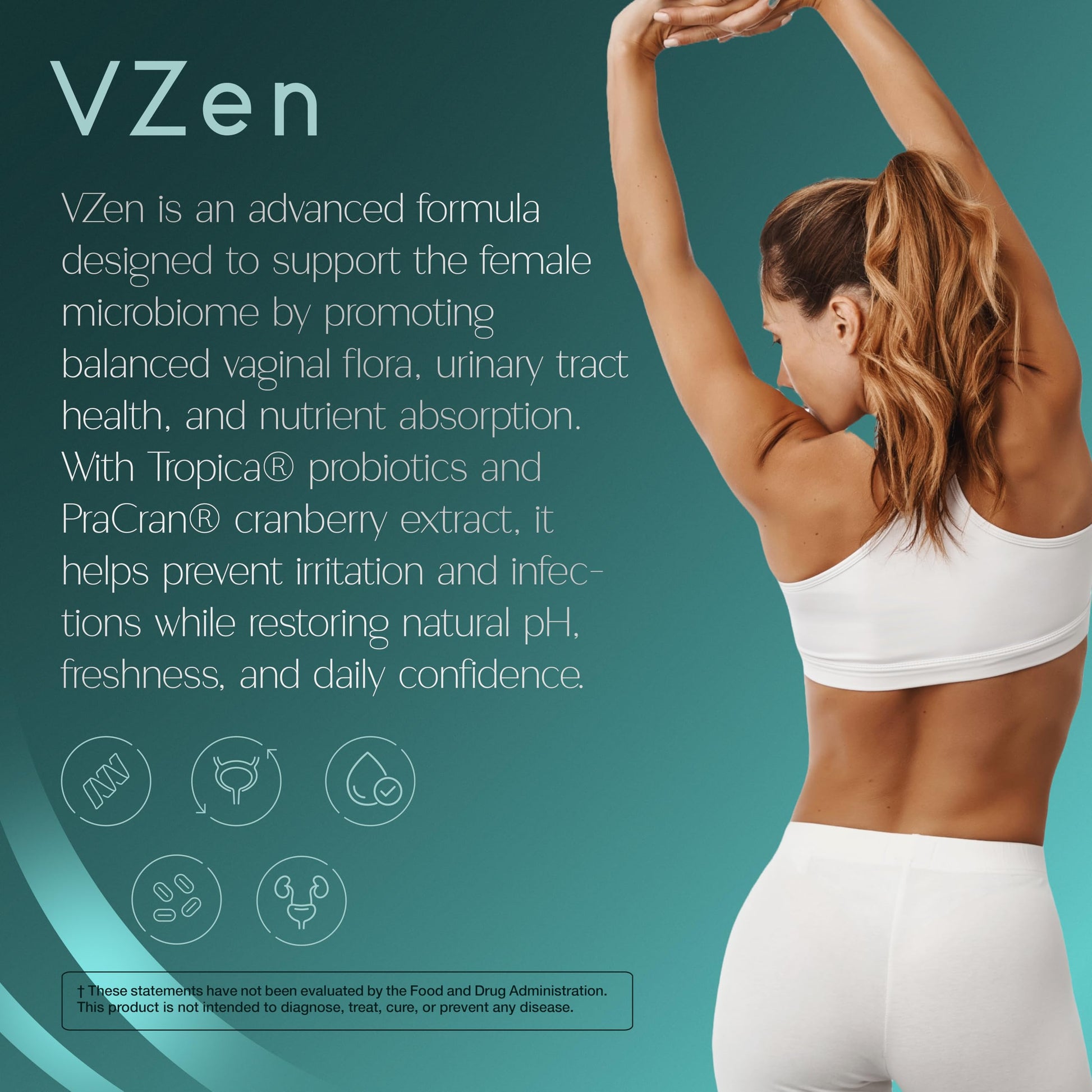 Zenos Health VZen Vaginal Probiotics for Women – Probiotics and Prebiotics for Digestive Health & Bloating Relief for Women – Improve Gut Health, Urinary Tract & Daily Wellness - Made in USA, 30 Caps Zenos Health uk supplements