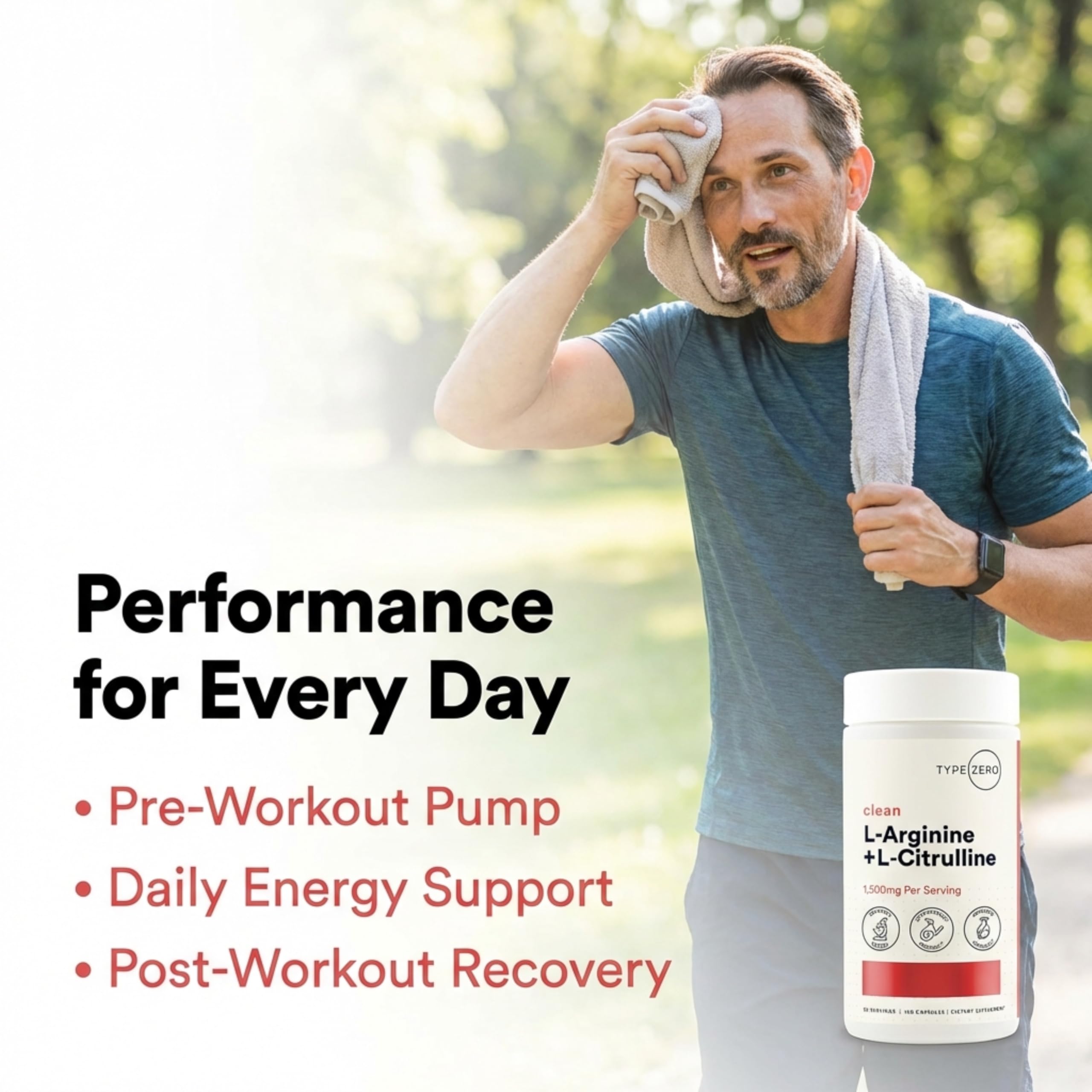 Type Zero L-Arginine + L-Citrulline Supplement (1500mg) - Nitric Oxide Booster - Clean, Keto-Friendly, GMO-Free, 180 Capsules, 90 Servings Type Zero uk supplements