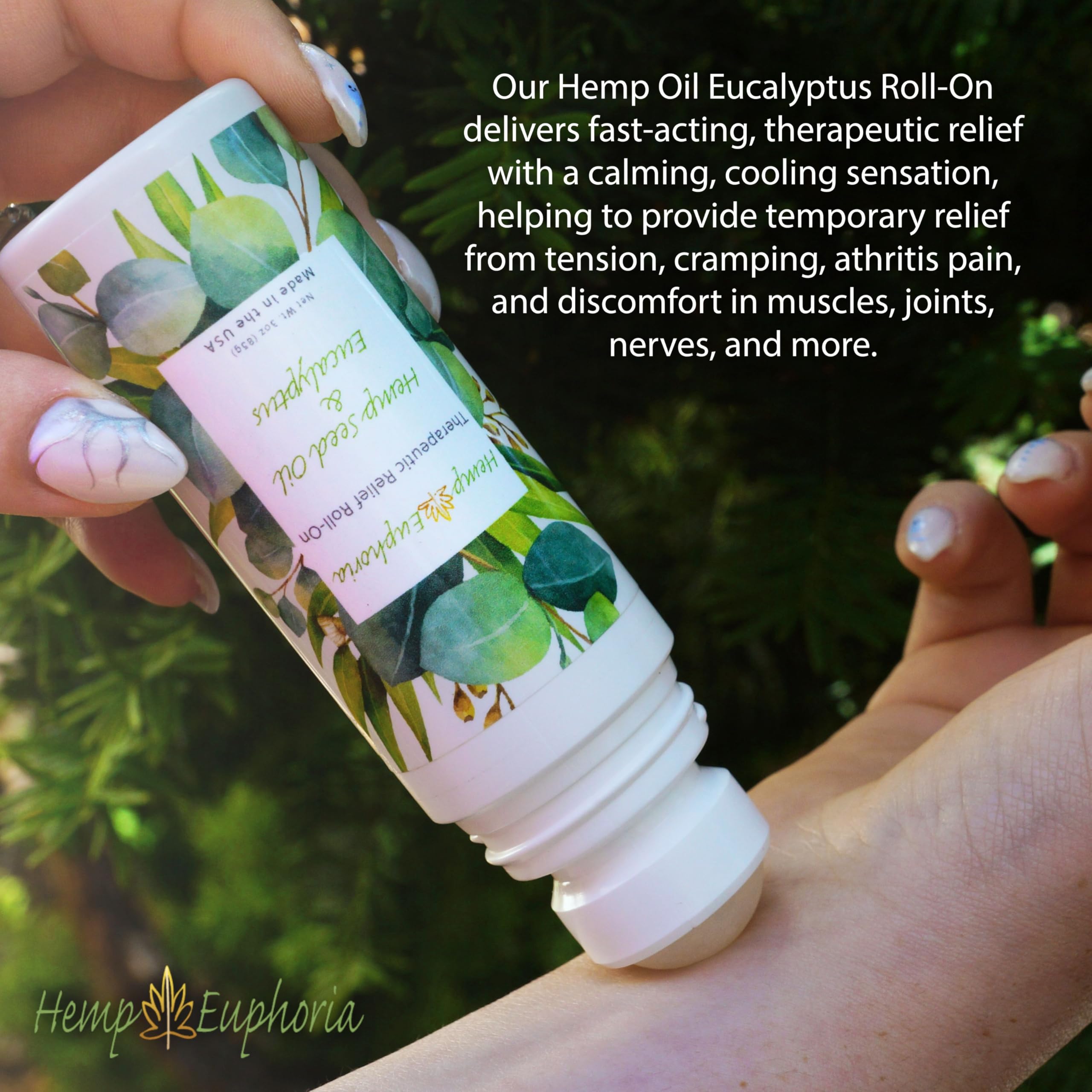 Hemp Seed Oil and Eucalyptus Joint & Muscle Discomfort Relief Roll-On Gel | USDA Certified Organic Hemp Seed Oil, Helps Relieve Sore or Tight Muscles Hemp Euphoria uk supplements