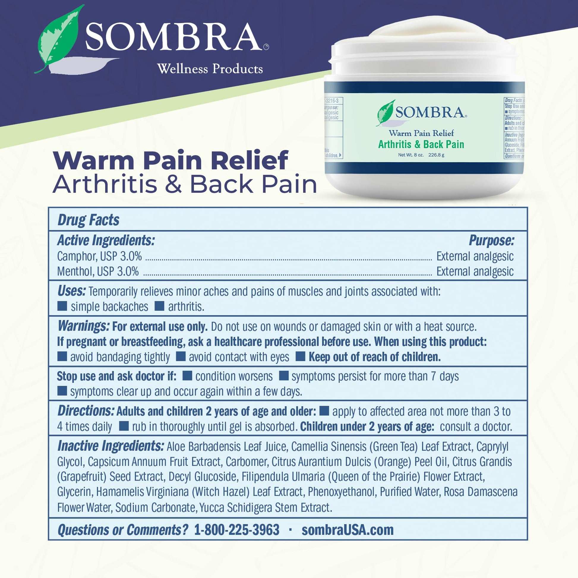 Sombra Warm Therapy Gel – Warming Muscle Comfort & Tension Relief – 8oz Jar Sombra uk supplements