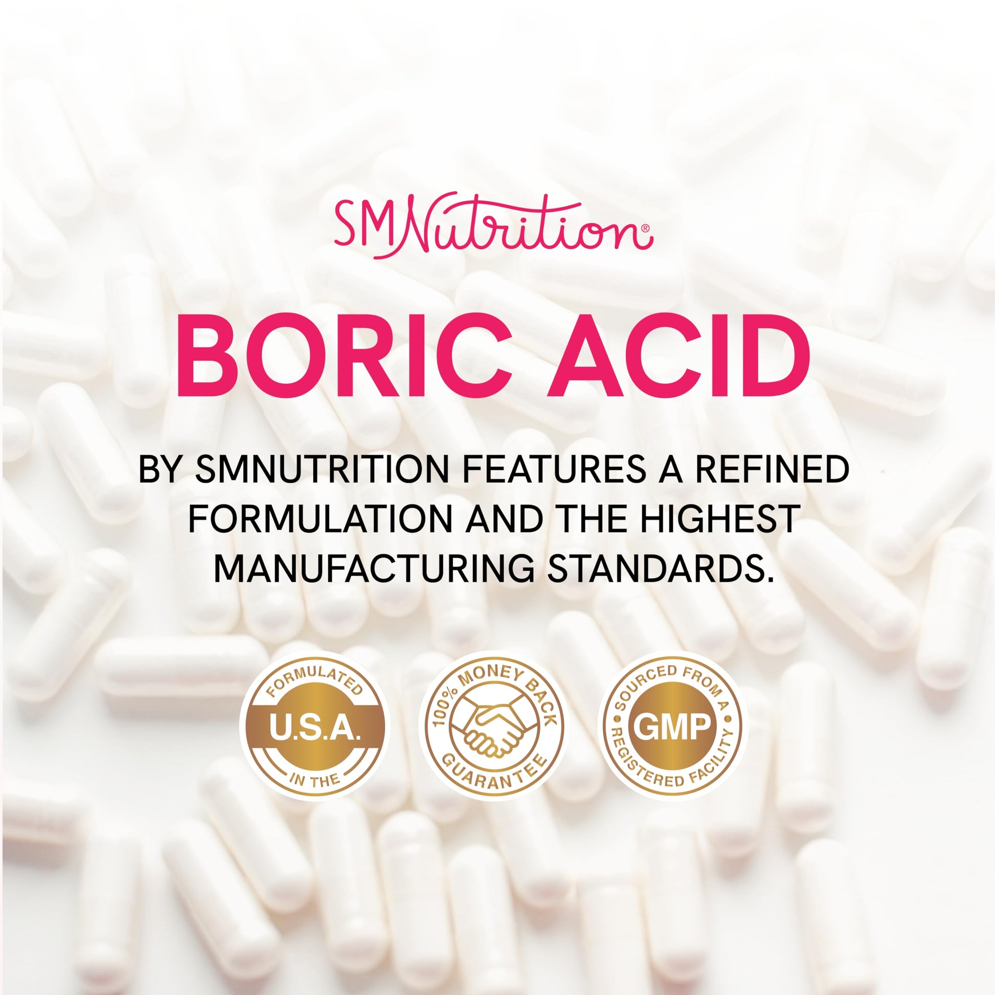 Boric Acid Suppositories for Women | 600mg | for pH Balance, Vaginal Odor & Itching | Feminine Hygiene SMNutrition uk supplements