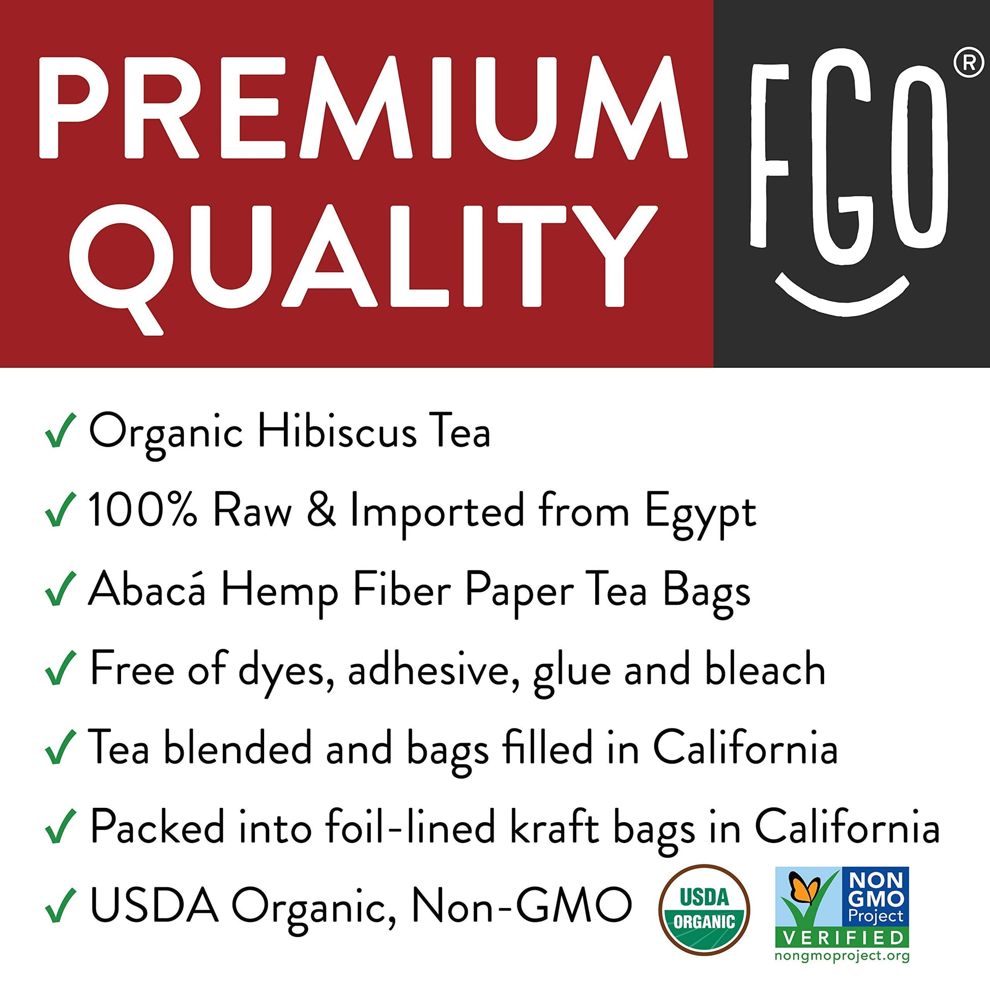 FGO Organic Hibiscus Tea, Eco-Conscious Tea Bags, 100 Count, Packaging May Vary FGO uk supplements