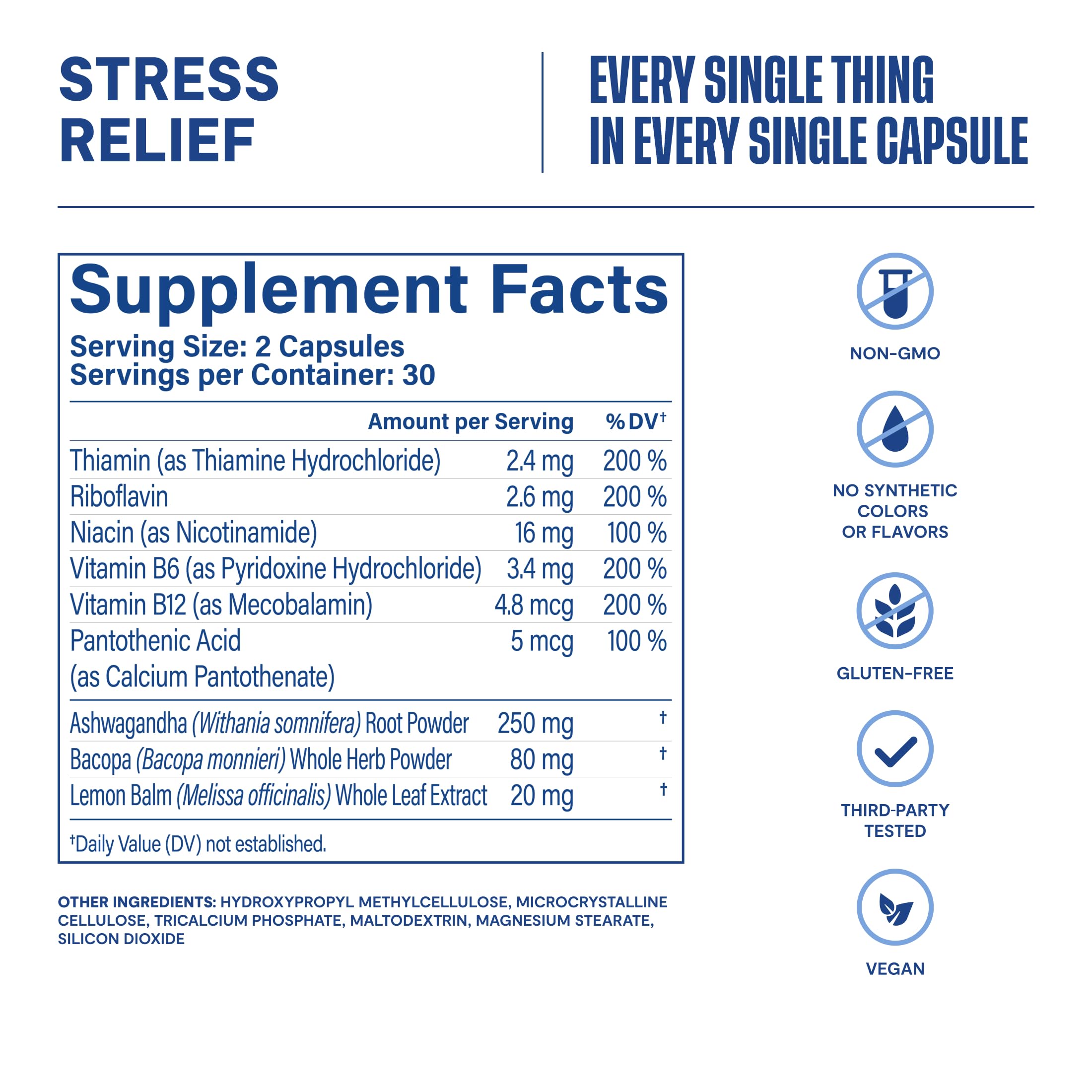 Habit Stress Relief Supplement (60 Capsules) - New Look, Supports Relaxation & Mood Balance, Vitamin B, Adaptogens, Lemon Balm, Calming, Vegan, Non-GMO (1 Pack) H' Habit uk supplements