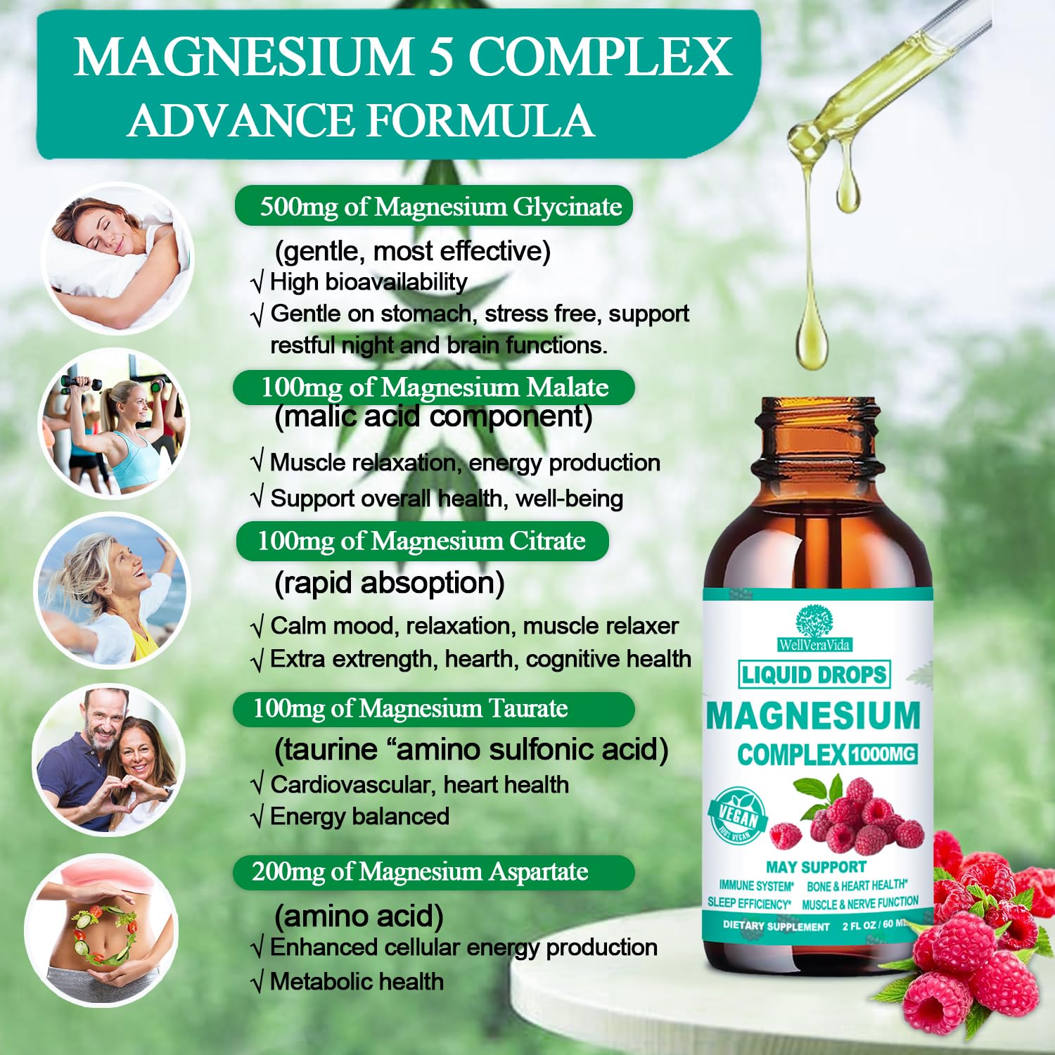 Cortisol Detox for Women & Men w. Super Calm 16-in-1 Magnesium, Theanine, Ashwagandha, St Johns Wort, Lemon Balm, Cortisol Wellness Liquid Drops for Balanced Cortisol, Harmone Balanced & Relaxation WellVeraVida uk supplements