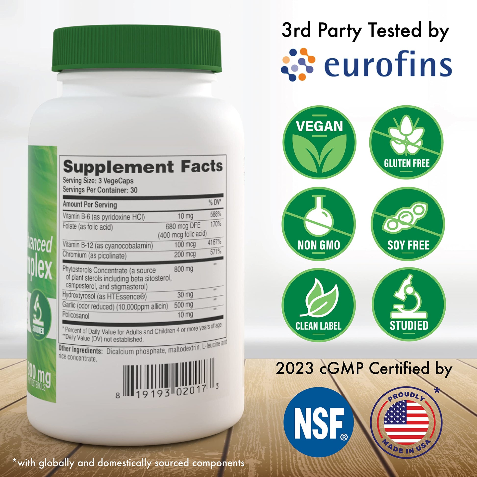 Health Thru Nutrition Advanced Cholesterol Complex | Heart Health Support & Lipid Metabolism with Phytosterols, Policosanol, Hydroxytyrosol, Chromium and More | Vegan, Non-GMO (Pack of 90) Health Thru Nutrition uk supplements