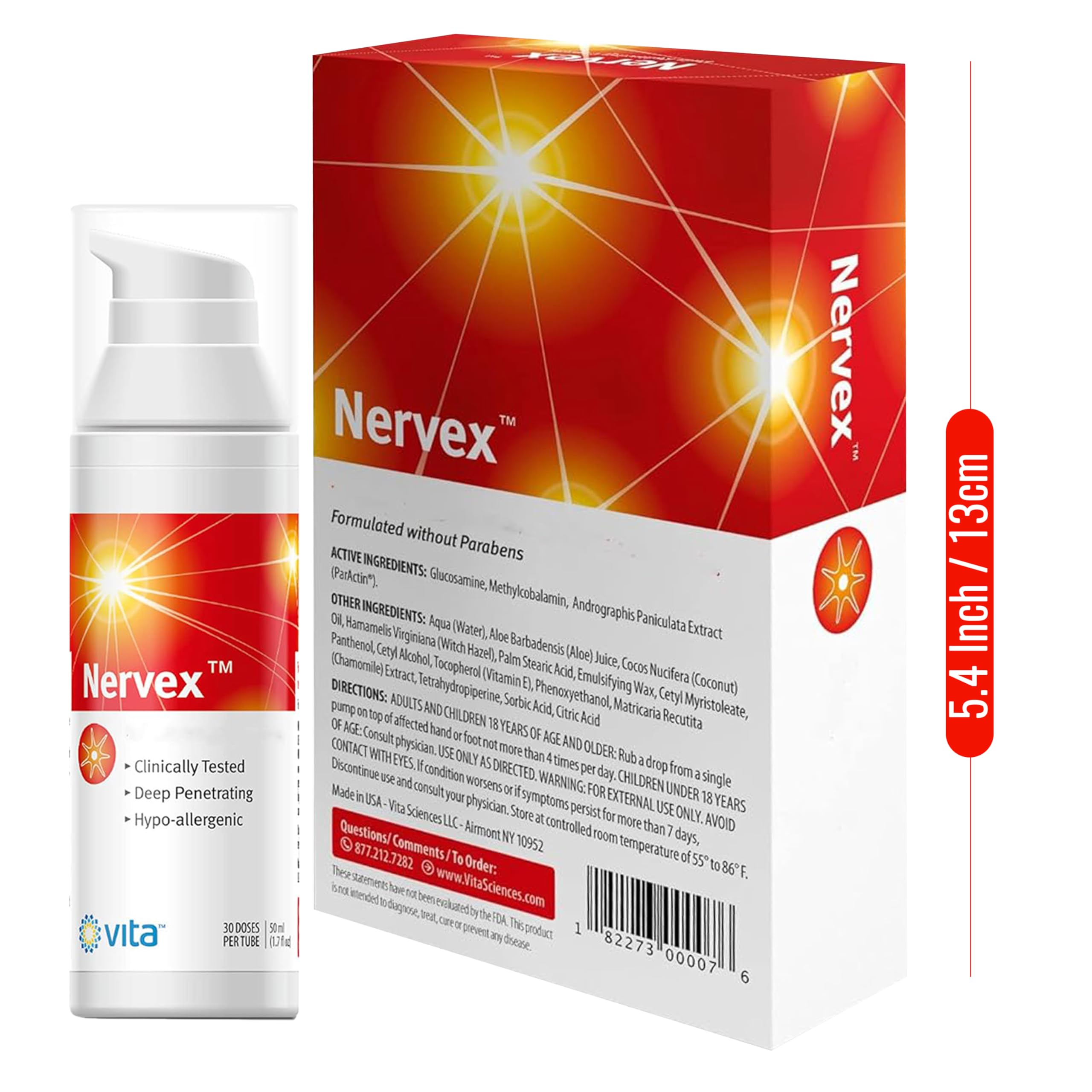 Vita Sciences Nervex Powerful Neuropathy Cream: Advanced Natural Relief for Peripheral Neuropathy, Fibromyalgia, and Fast Comfort Treatment for Feet, Hands, Legs, and Toes Vita Sciences uk supplements
