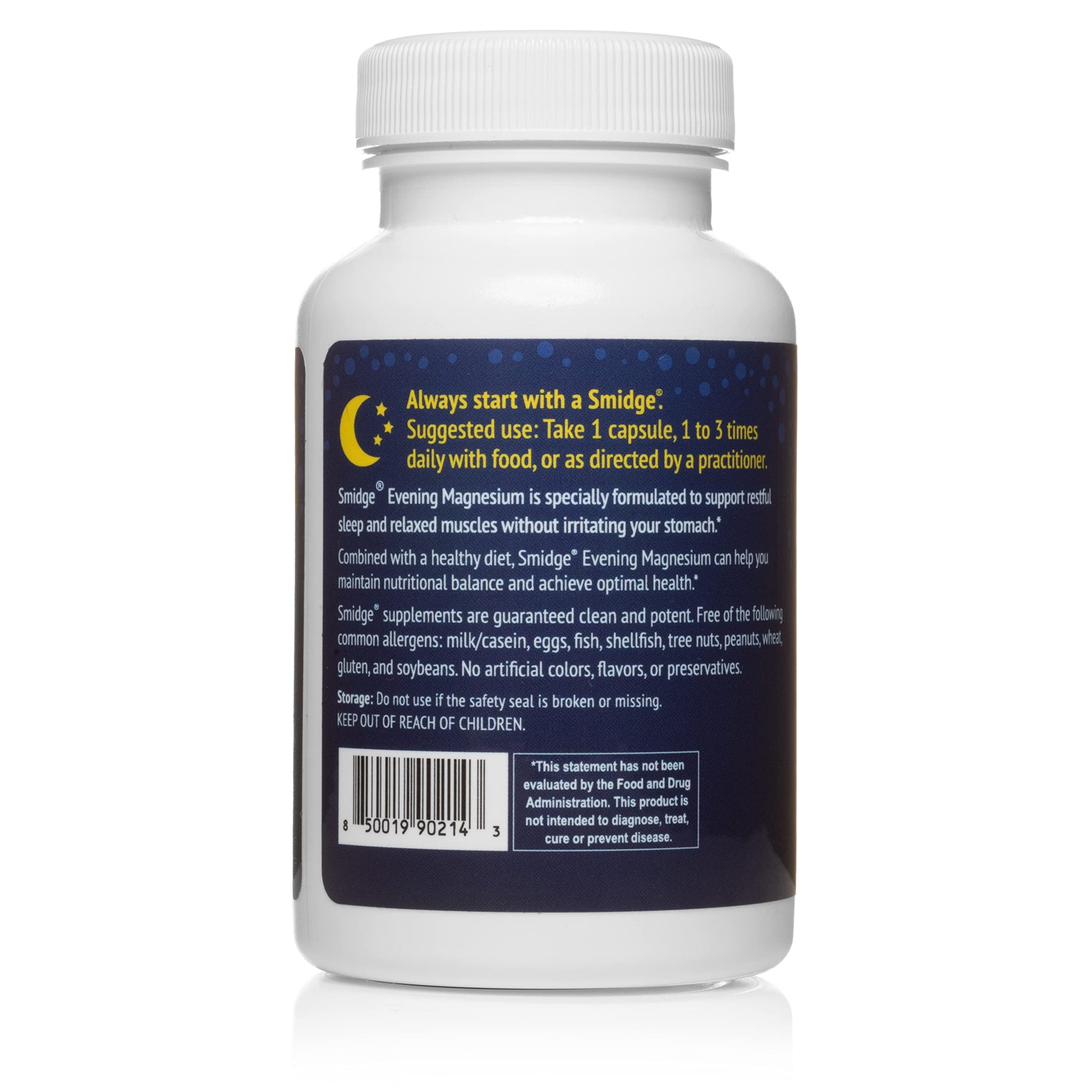 Smidge® Evening Magnesium Capsules, 60 ct. Pure, Non-GMO Magnesium Supplement to Support Rest & Relaxation. Smidge uk supplements