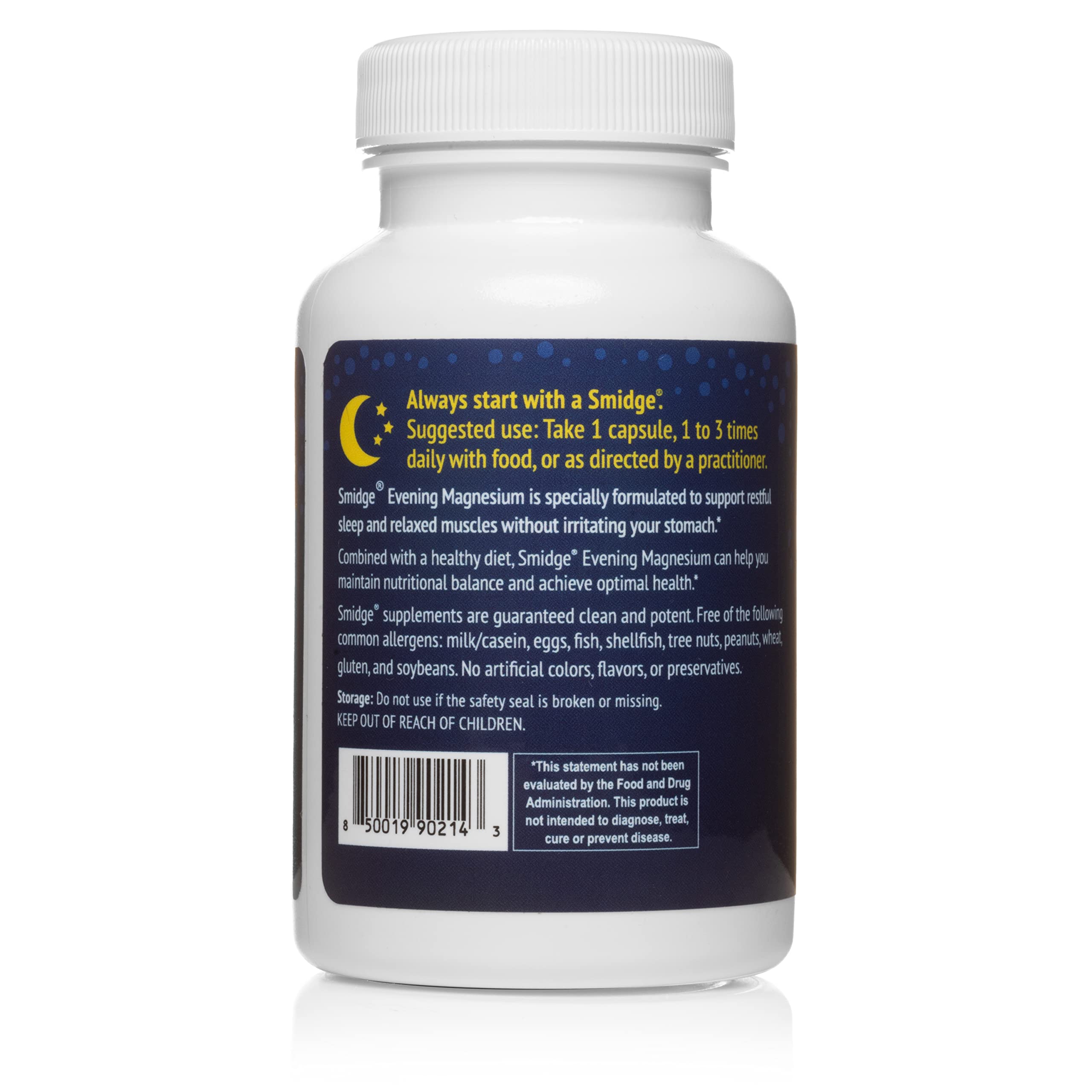 Smidge® Evening Magnesium Capsules, 60 ct. Pure, Non-GMO Magnesium Supplement to Support Rest & Relaxation. Smidge uk supplements