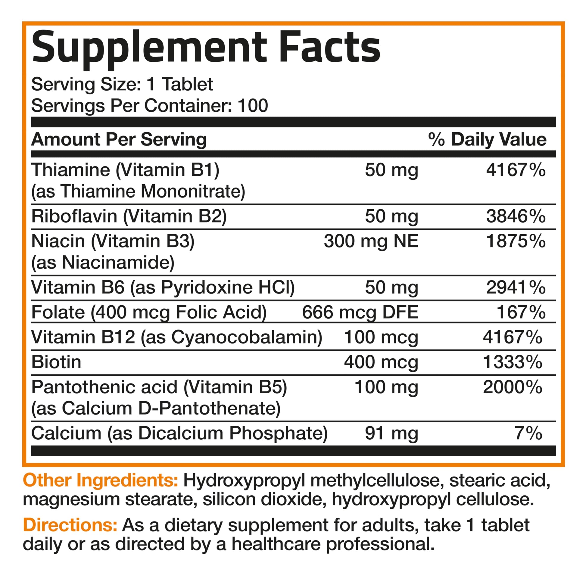 Bronson Super B Vitamin B Complex Sustained Slow Release Vitamin B1, B2, B3, B6, B9 Bronson uk supplements