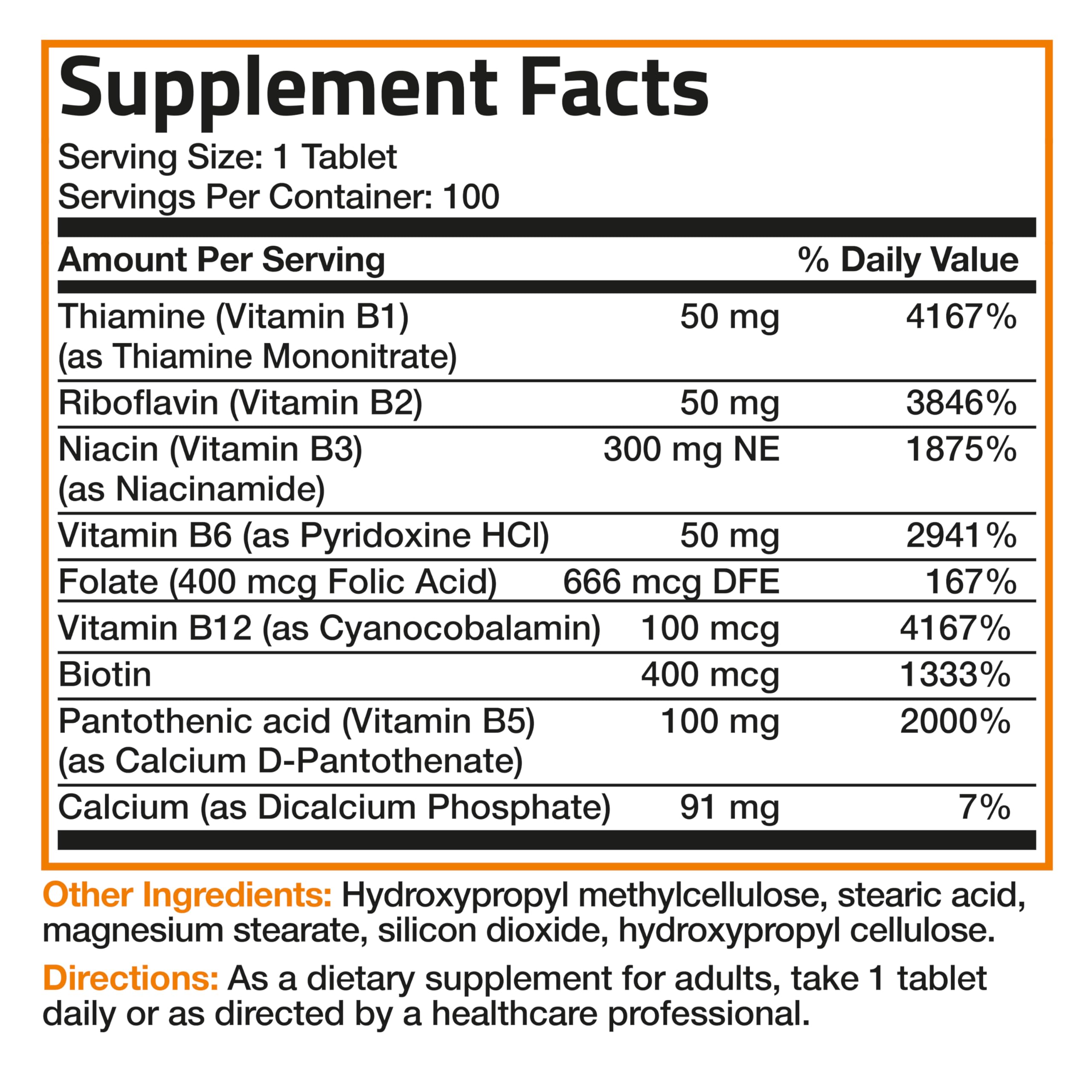 Bronson Super B Vitamin B Complex Sustained Slow Release Vitamin B1, B2, B3, B6, B9 Bronson uk supplements