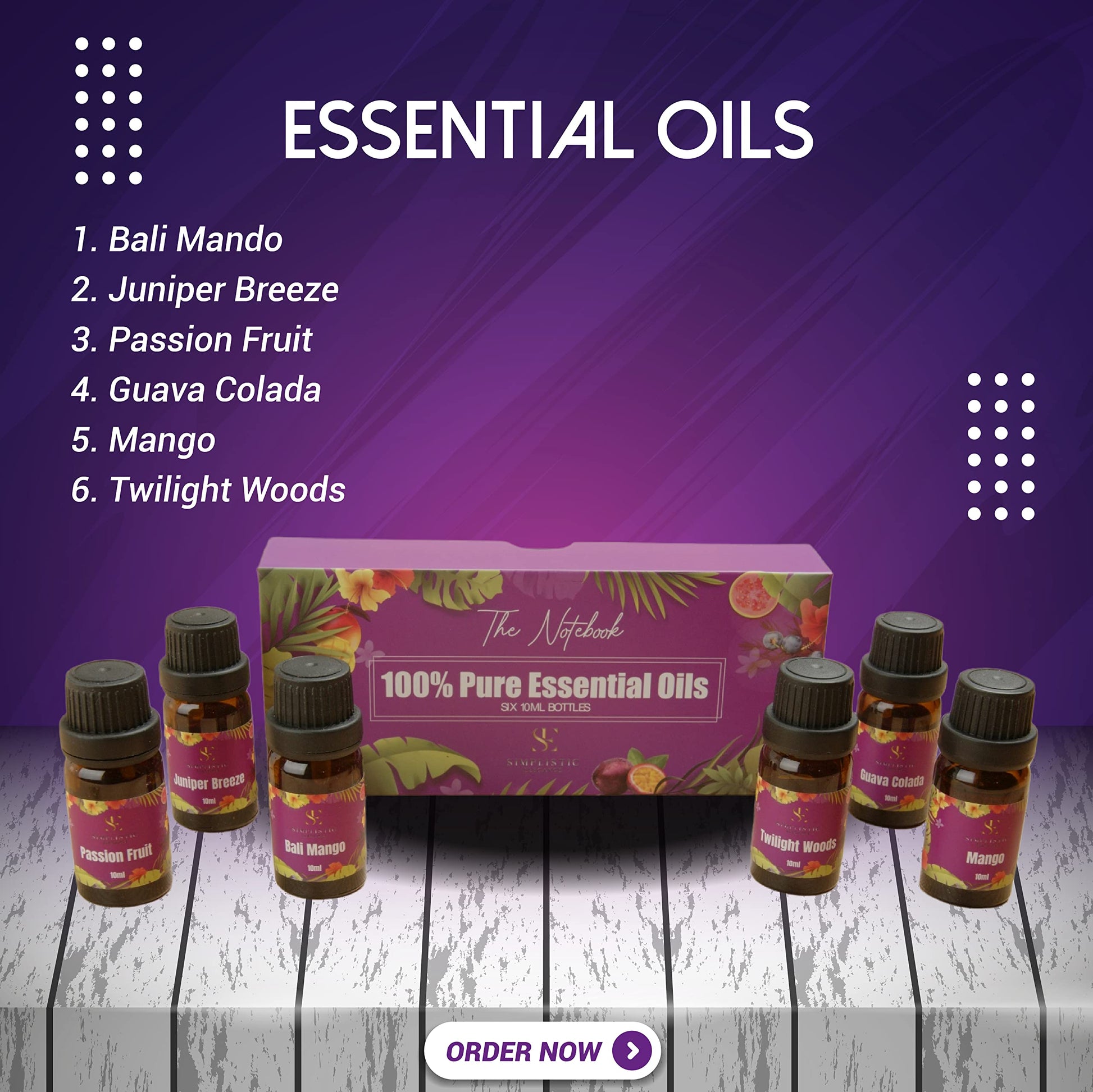 Simplistic Elegance Essential Oils Set - Top 6 Natural Aromatherapy Oils for Diffusers Humidifier Massage Simplistic Elegance uk supplements