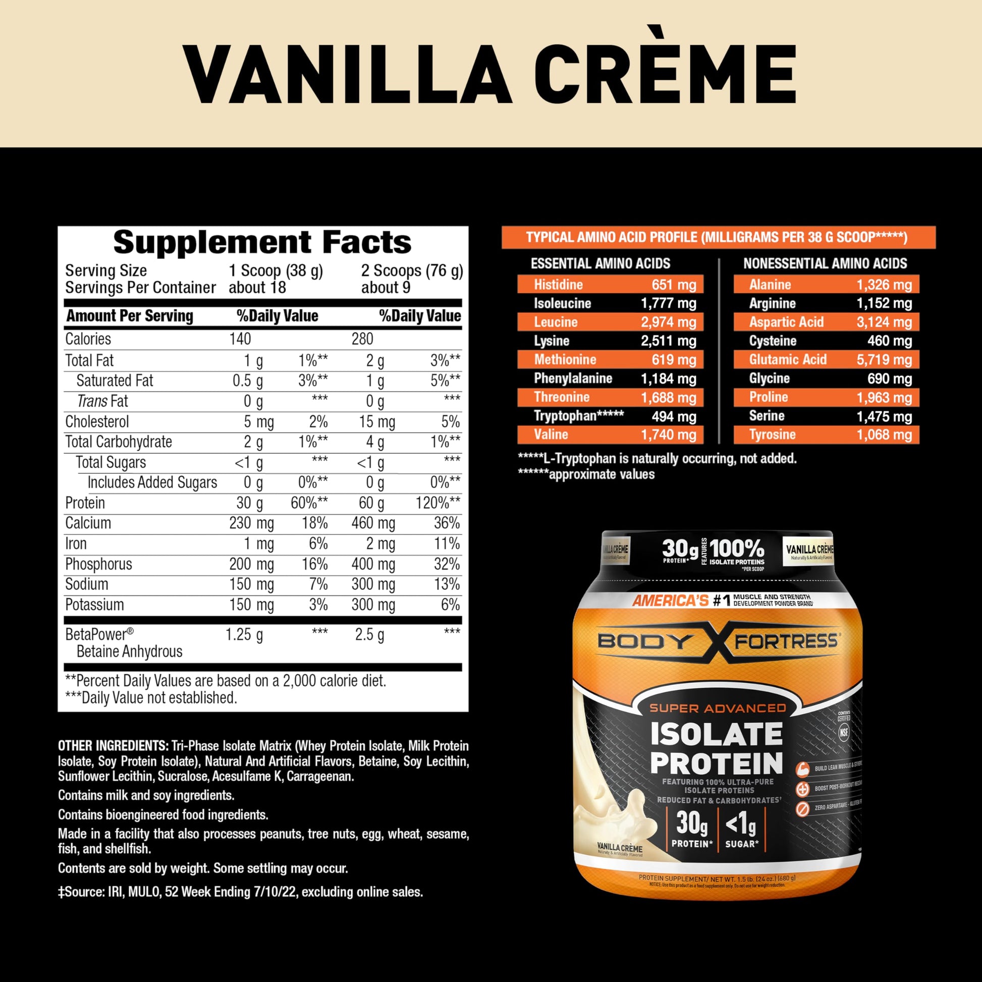 Body Fortress Super Advanced Isolate Protein Powder, Gluten Free, Vanilla Creme Flavored Body Fortress uk supplements