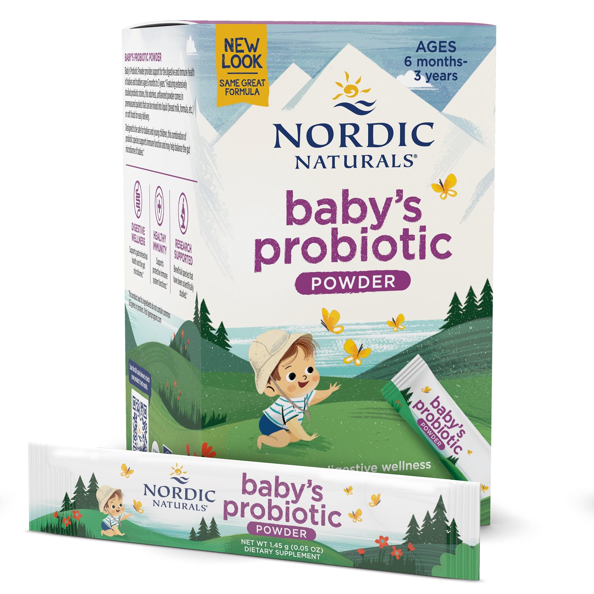 Nordic Naturals Children's Vegan Probiotic Powder Bundle - Baby’s Nordic Flora Probiotic Powder, Unflavored - 30 Packets - 4 Billion CFU Nordic Naturals uk supplements