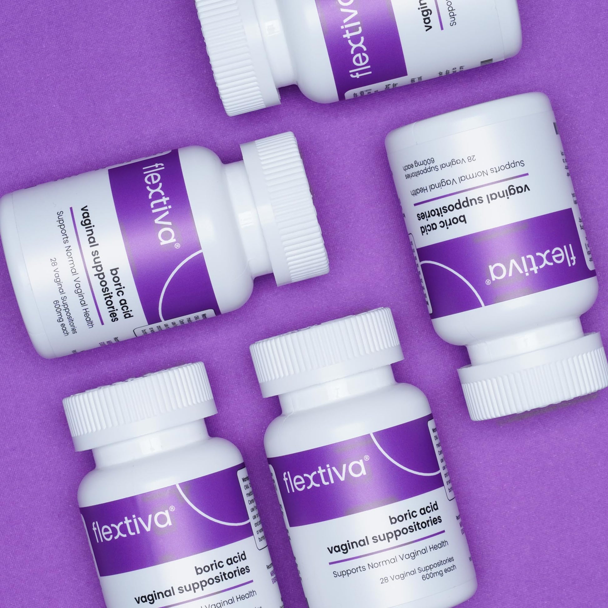 Flextiva Boric Acid Vaginal Suppositories - Boric Acid Pills for Women - Vaginal Health pH Balance for Women Flextiva uk supplements