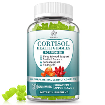 Cortisol Supplements Gummies for Women, Cortisol Reducer w.Ashwagandha Rhodiola Rosea Magnesium L-Theanine Phosphatidylserine Black Peper, Hormone Balanced & Lower Cortisol - 30 Day Vegan Supply Herbance uk supplements