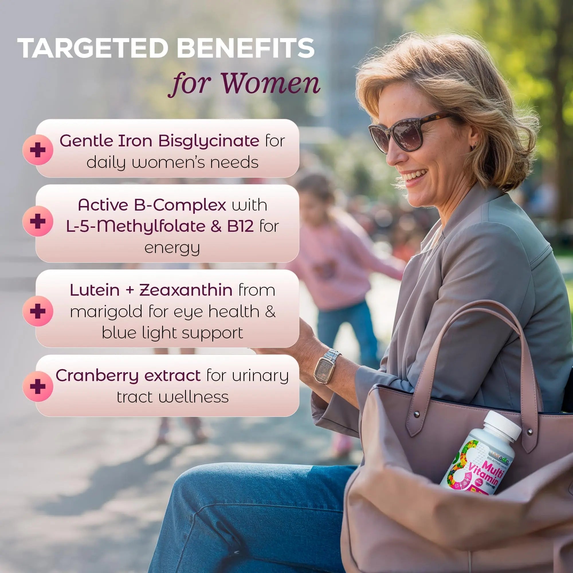 LIVEGOOD Bio-Active Complete Multivitamin for Women with Iron, Daily Women’s Multi with 24 Essential Vitamins and Minerals LIVEGOOD uk supplements