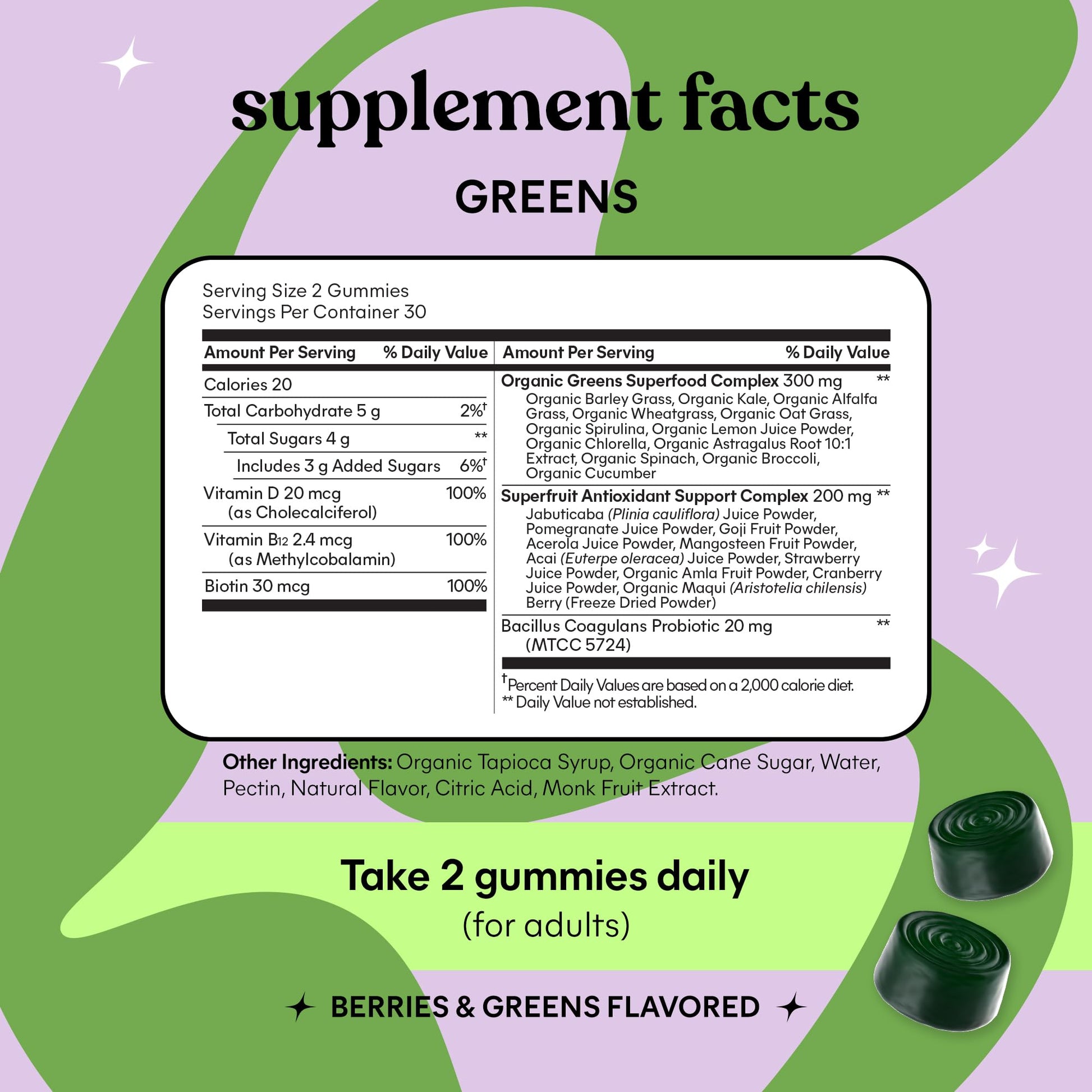 Lemme Greens Superfood Gummies w/Multi - Support Gut Health & Reduce Bloating, 20+ Organic Greens and Superfruits, Clinically Studied Probiotics, D3, B12 - Berries & Greens Flavored (60 Count) Lemme uk supplements