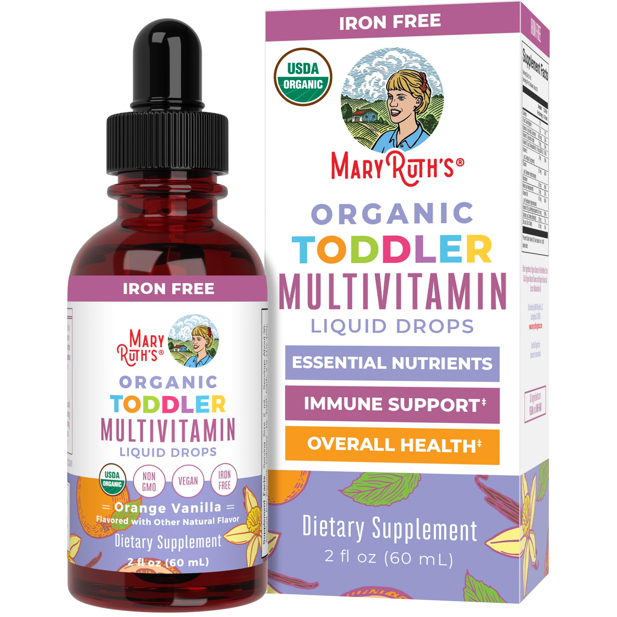 MaryRuth's Toddler Multivitamin | Vitamin A C D E B6 B12 Zinc | Healthy Growth Support | Immunity | Bone Health | Cognitive Function | Organic | Sugar Free | Vegan | Non-GMO | 2 Fl Oz | 30 Day Supply MARYRUTH'S uk supplements