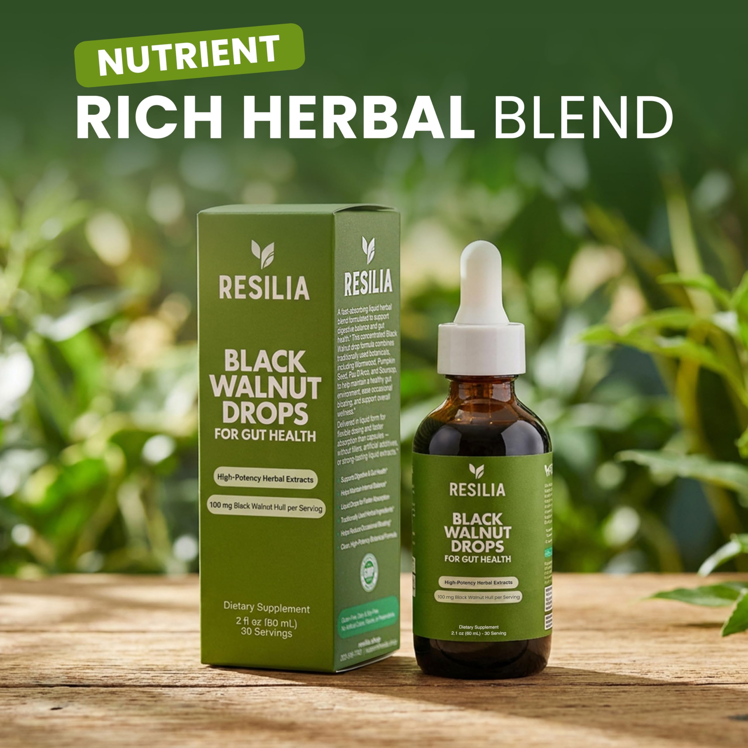 Resilia Herbal Cleanse Liquid Drops – Black Walnut & Wormwood Extract with Pumpkin Seed, Garlic & Turmeric – Alcohol-Free Vegan Tincture for Digestive & Daily Wellness Support, 2 fl oz Resilia Oil Of Oregano uk supplements