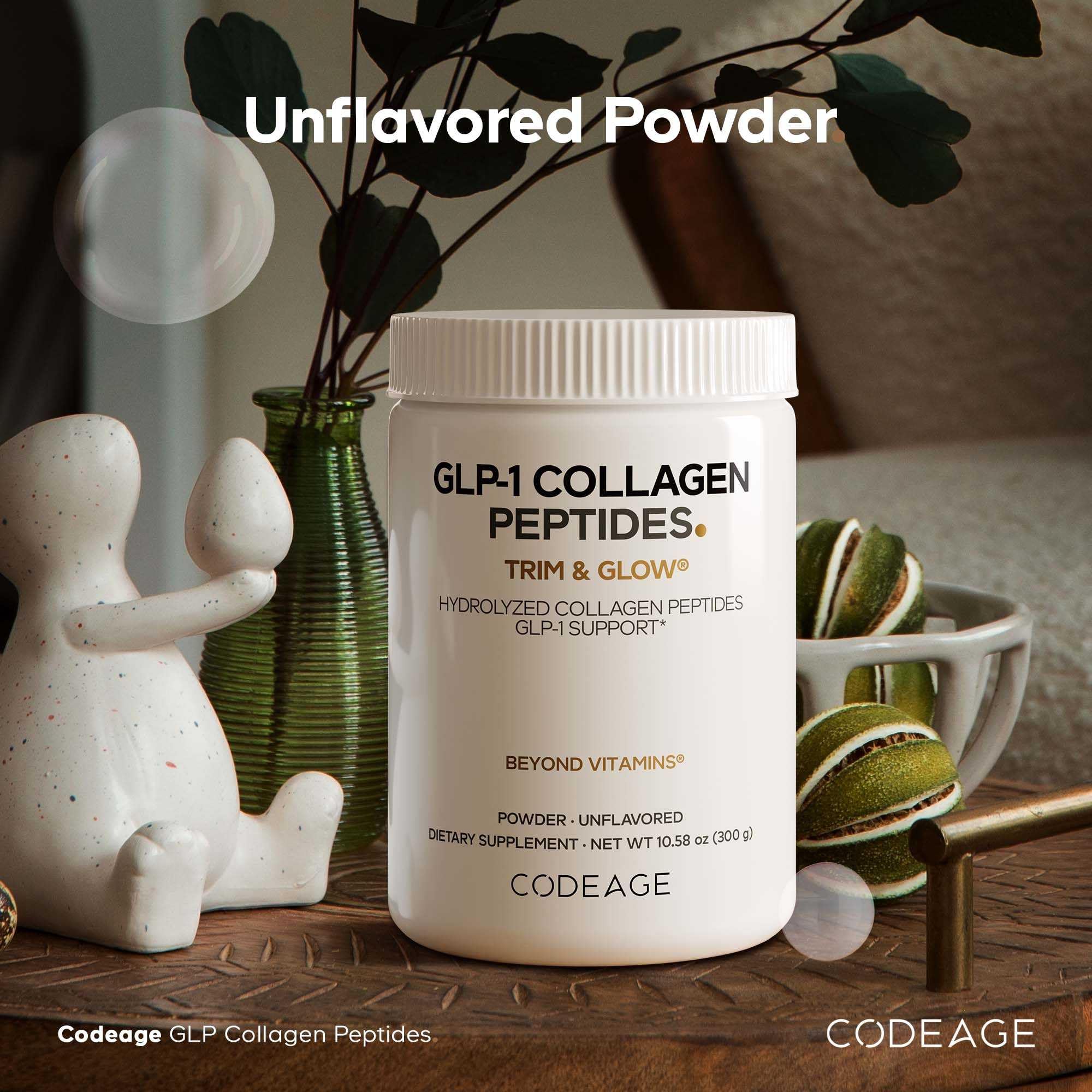 Codeage GLP-1 Collagen Powder Supplement - Nextida GC Collagen Peptides - GLP 1 Support - Hydrolyzed, Grass-Fed, Type I & III, Unflavored - Non-GMO, Gluten-Free, Dairy-Free - 10.58 Oz Codeage uk supplements