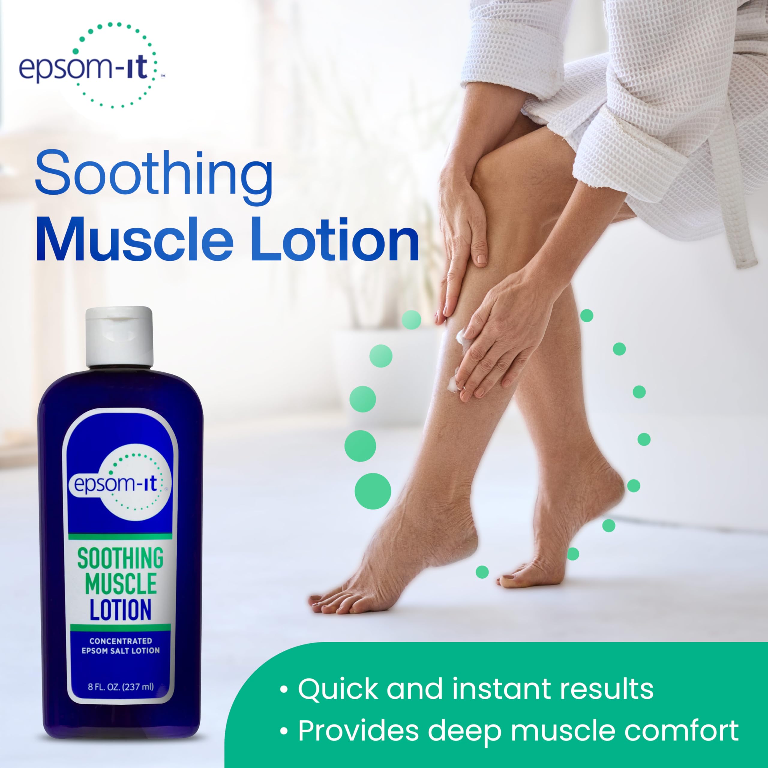 Epsom-It Soothing Muscle Magnesium Lotion – Epsom Salt Topical Cream with Arnica and Magnesium Sulfate - Designed for Muscle Stiffness, Leg Cramps, Feet, Knees and Achy Feet - 8.0 oz EPSOM-IT uk supplements